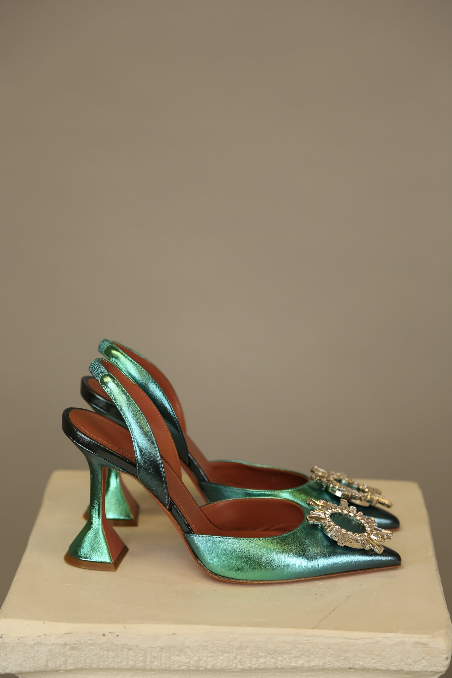 AMINA MUADDI Begum Metallic Slingbacks