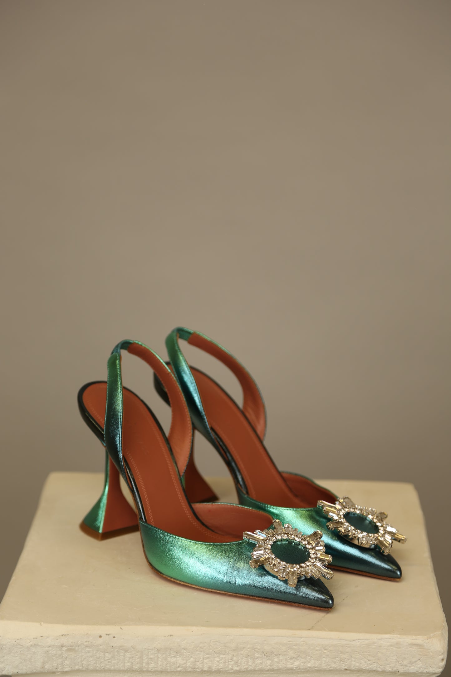 AMINA MUADDI Begum Metallic Slingbacks