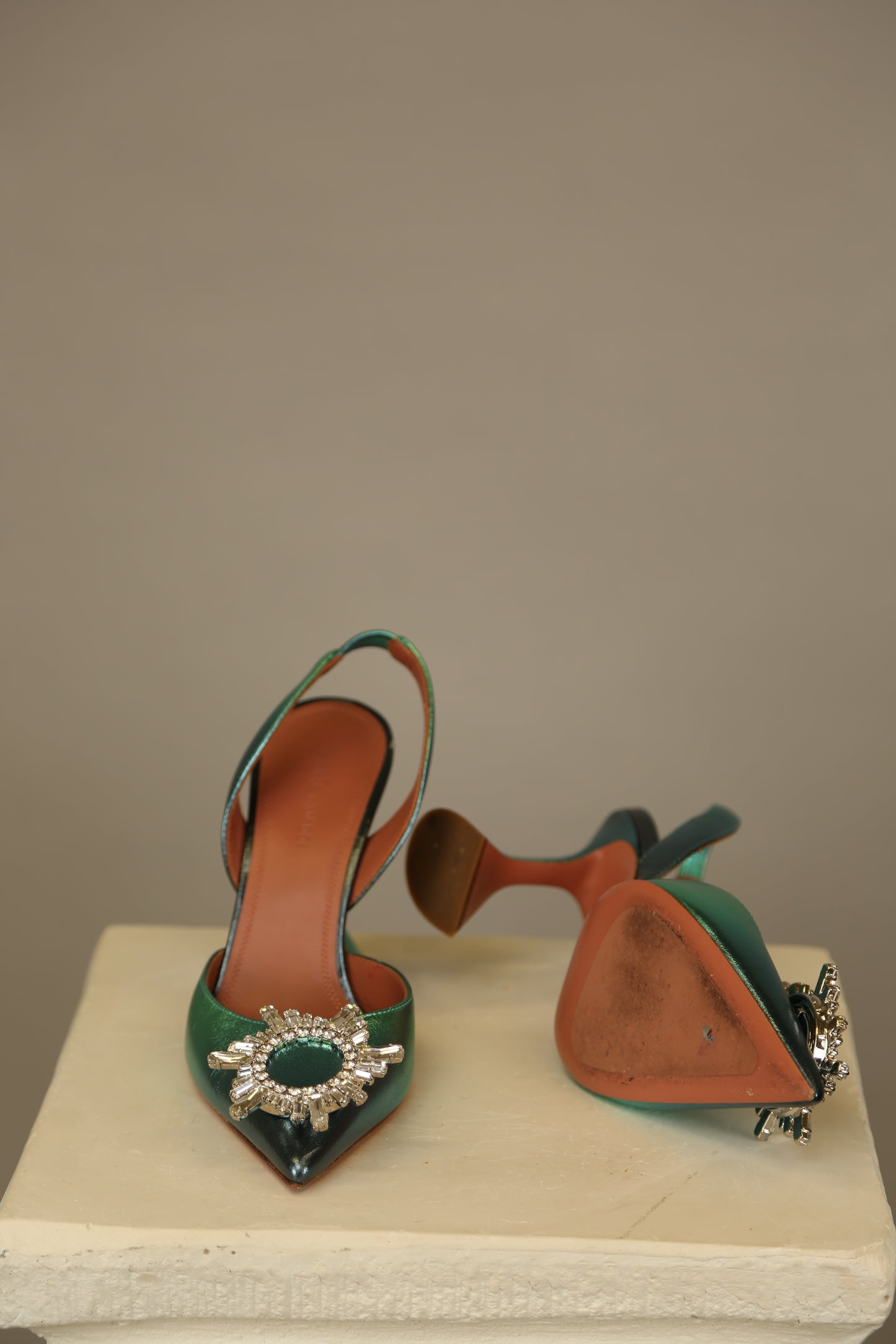 AMINA MUADDI Begum Metallic Slingbacks