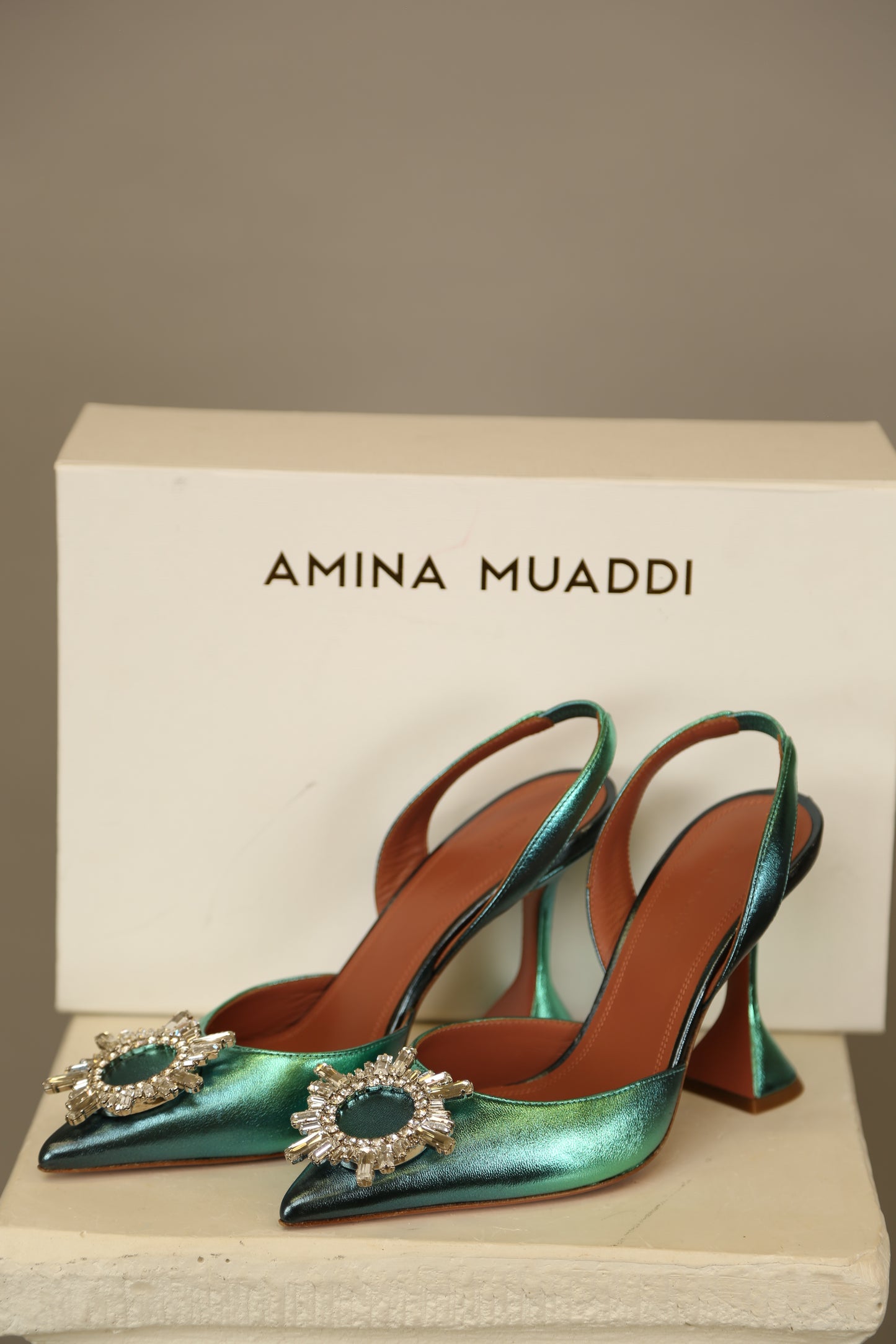 AMINA MUADDI Begum Metallic Slingbacks