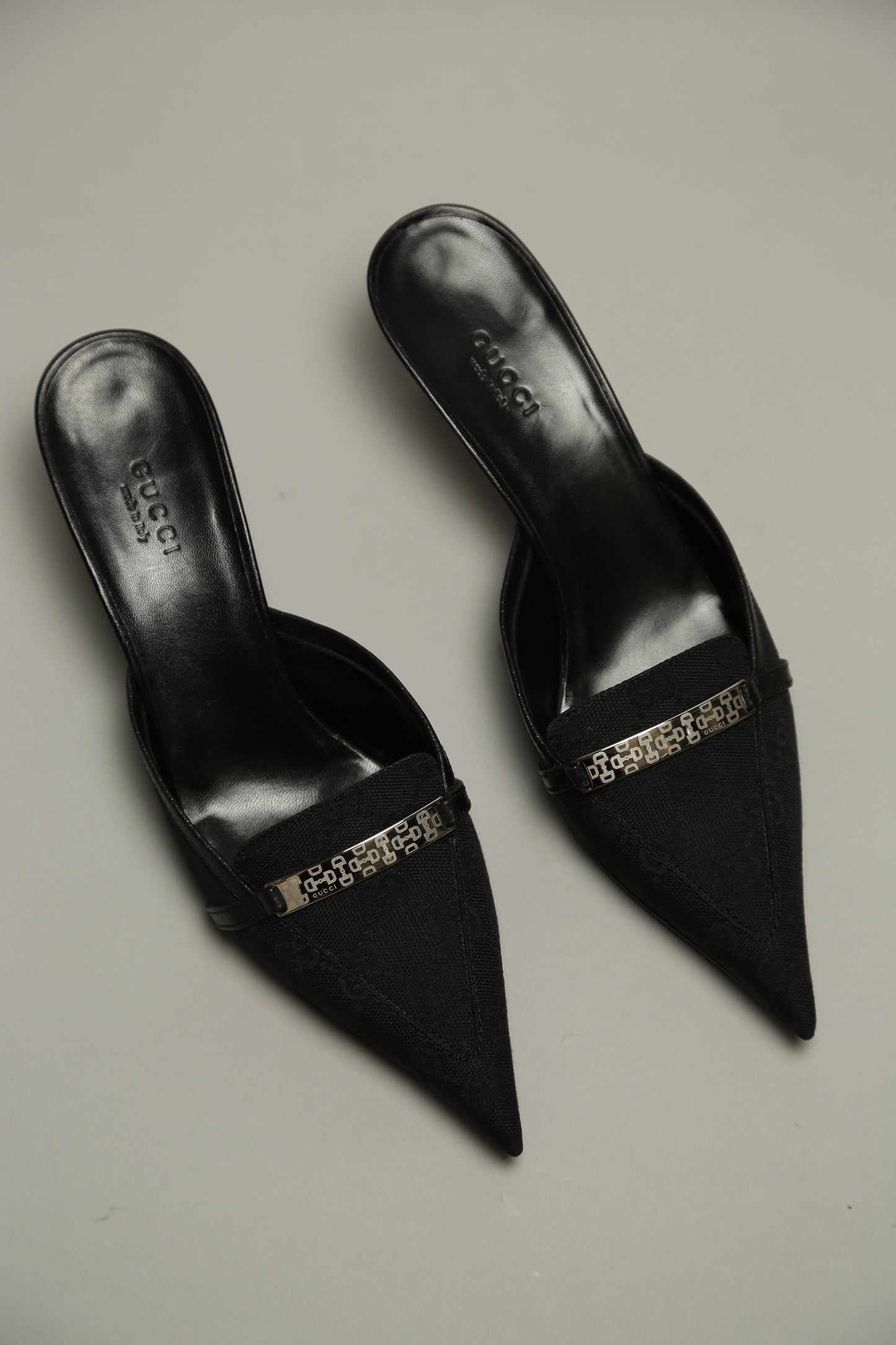 NEW Black GUCCI GG Mules