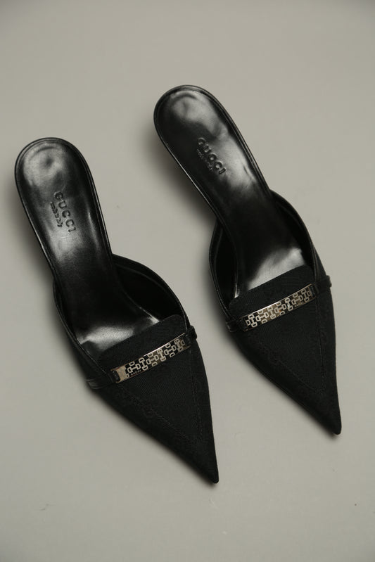 NEW Black GUCCI GG Mules