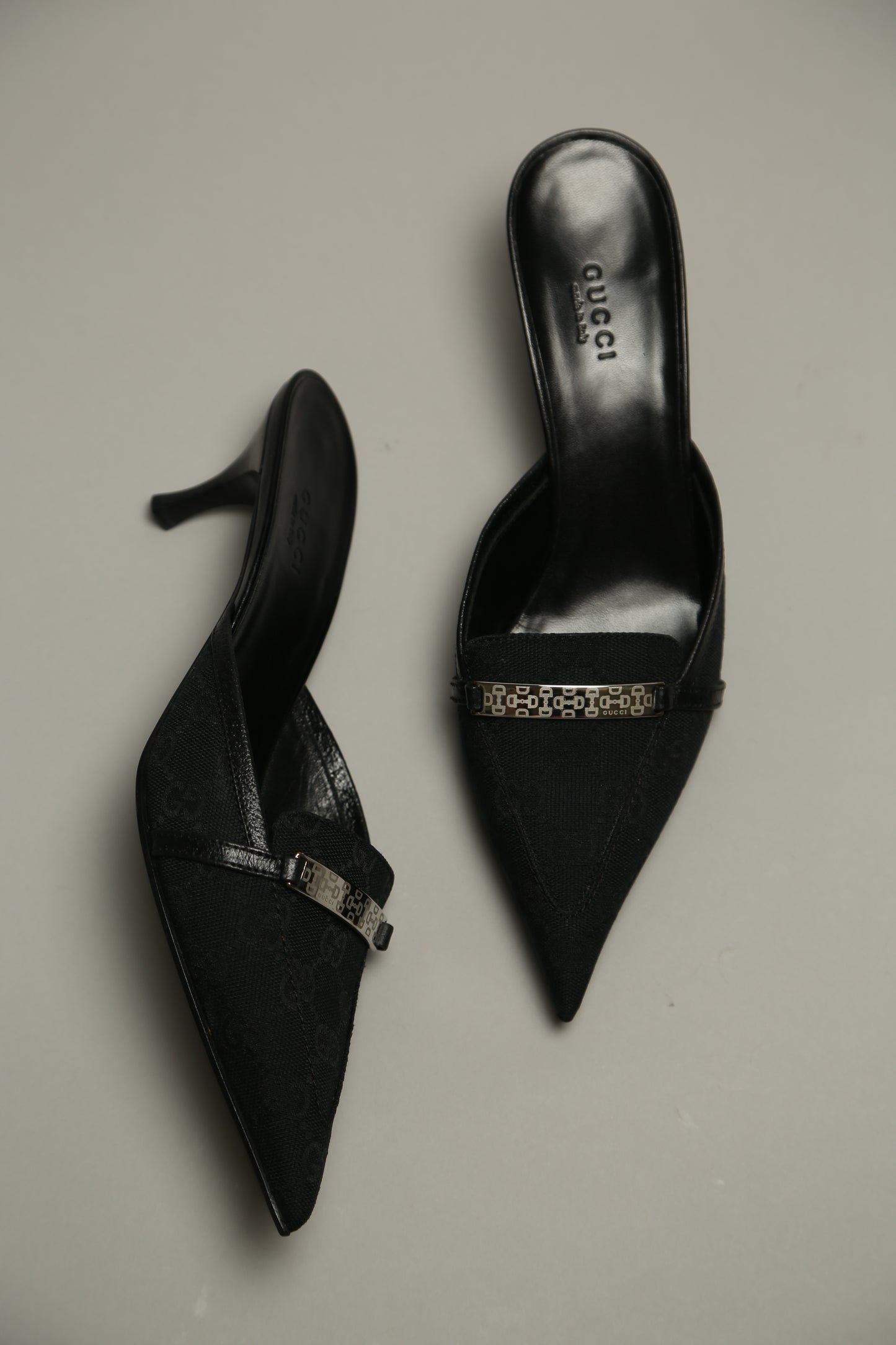 NEW Black GUCCI GG Mules