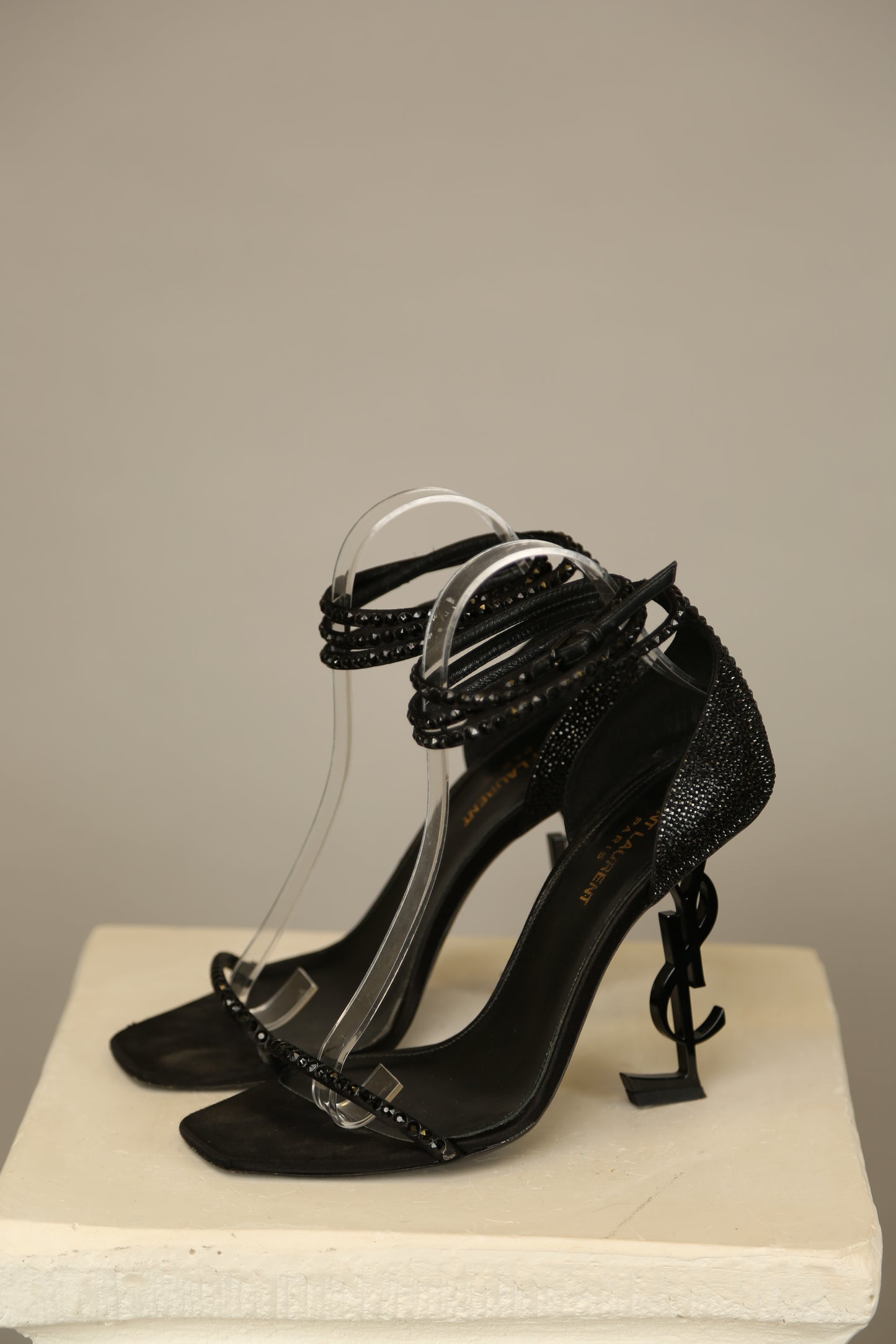 YVES SAINT LAURENT "Opyum" Swarovski Crystal Sandals