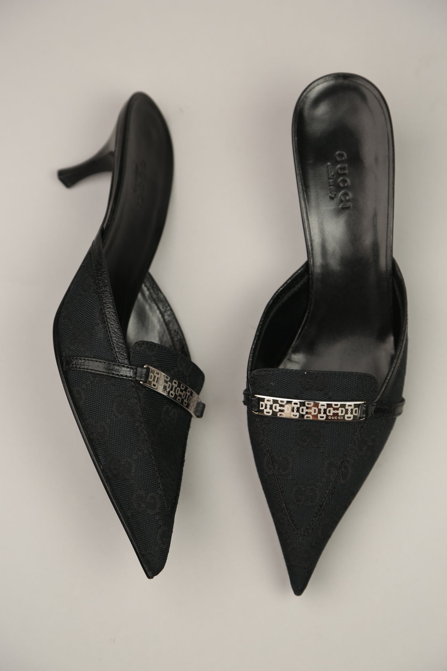 NEW Black GUCCI GG Mules