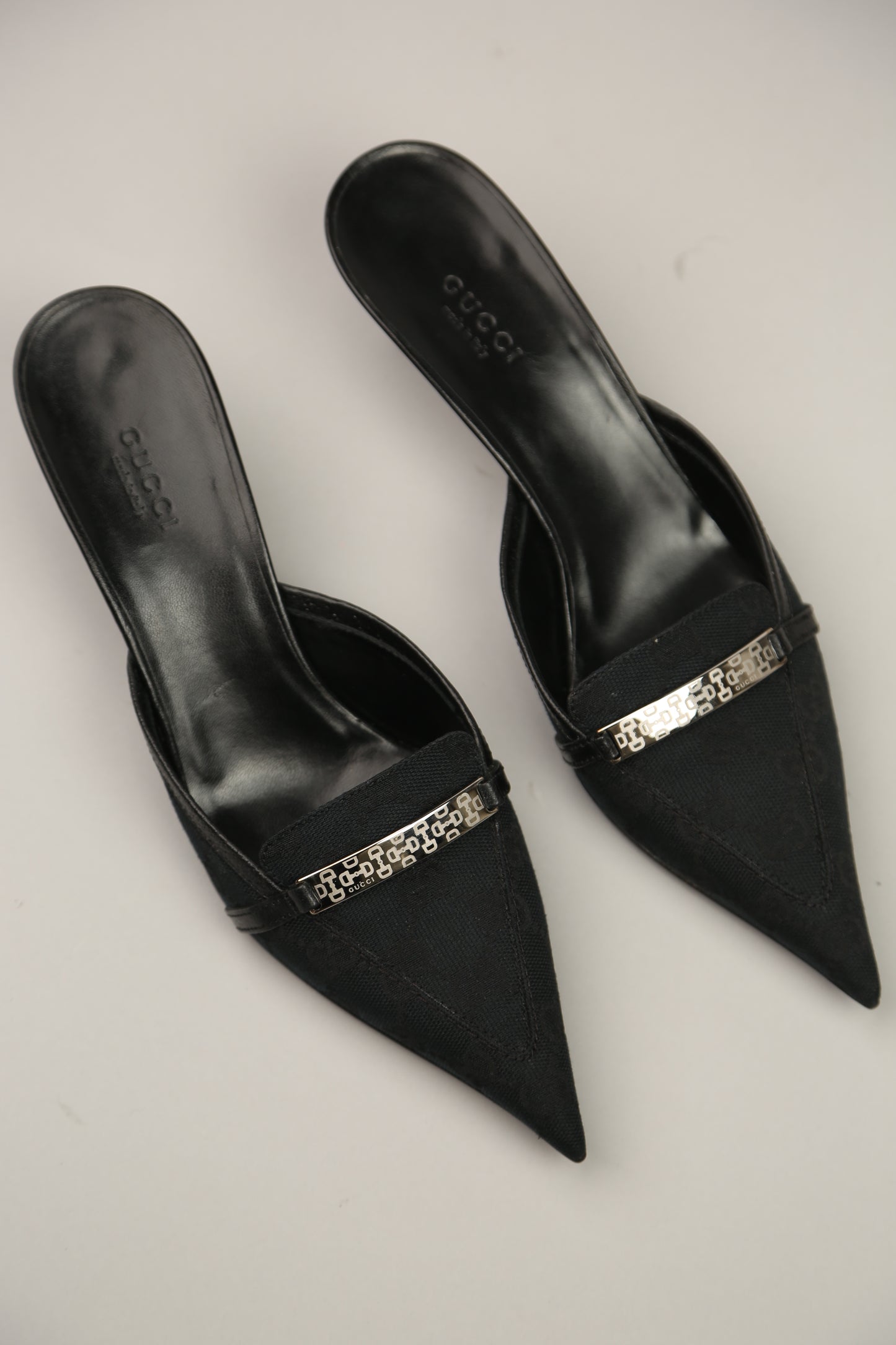 NEW Black GUCCI GG Mules