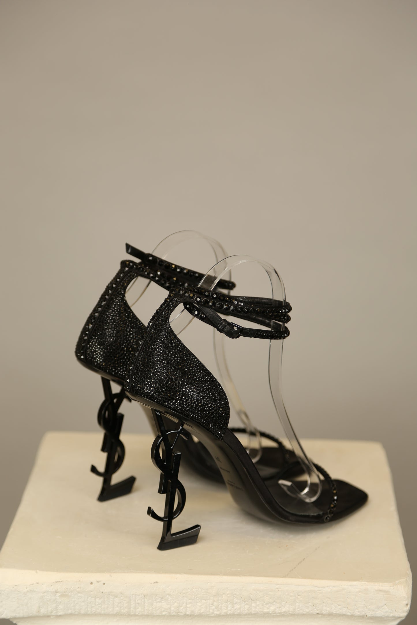 YVES SAINT LAURENT "Opyum" Swarovski Crystal Sandals