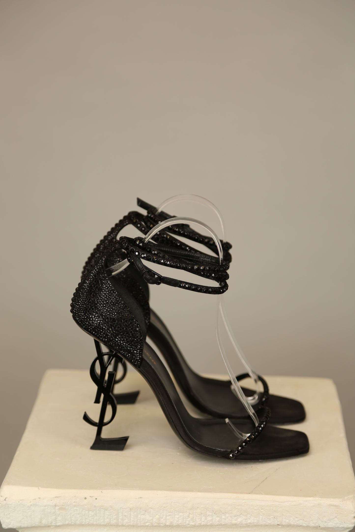 YVES SAINT LAURENT "Opyum" Swarovski Crystal Sandals