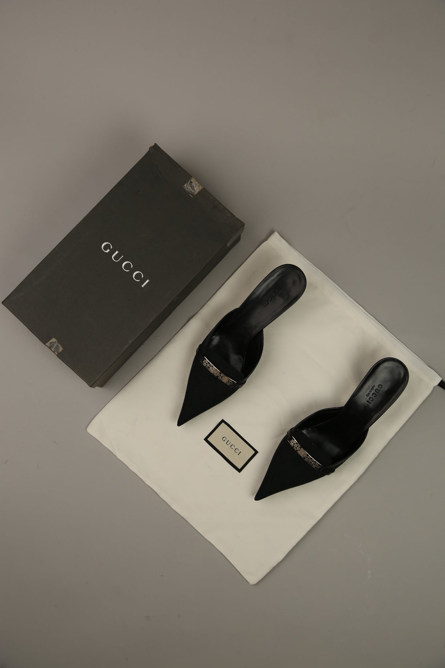 NEW Black GUCCI GG Mules