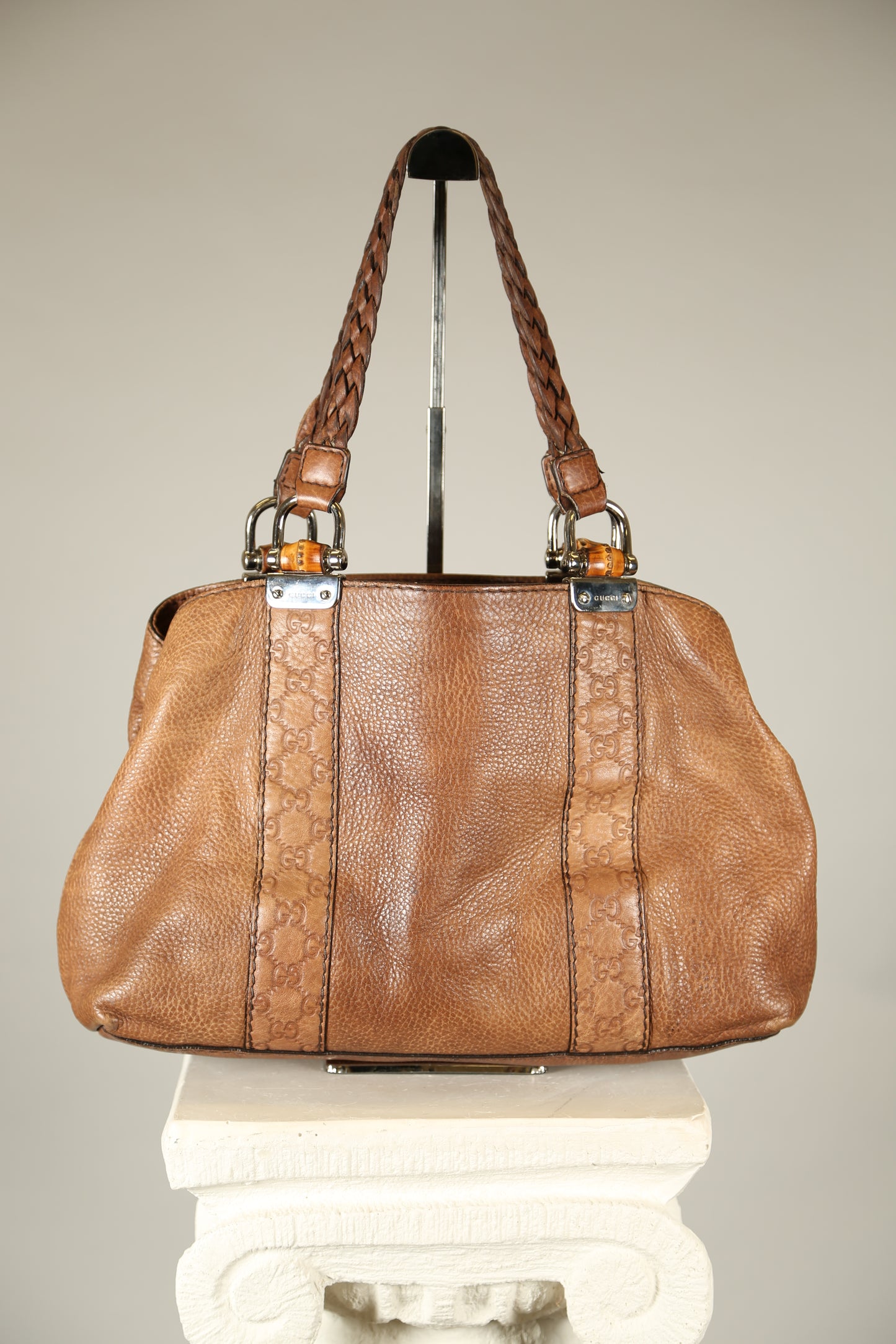 GUCCI Brown Leather Shoulder Bag