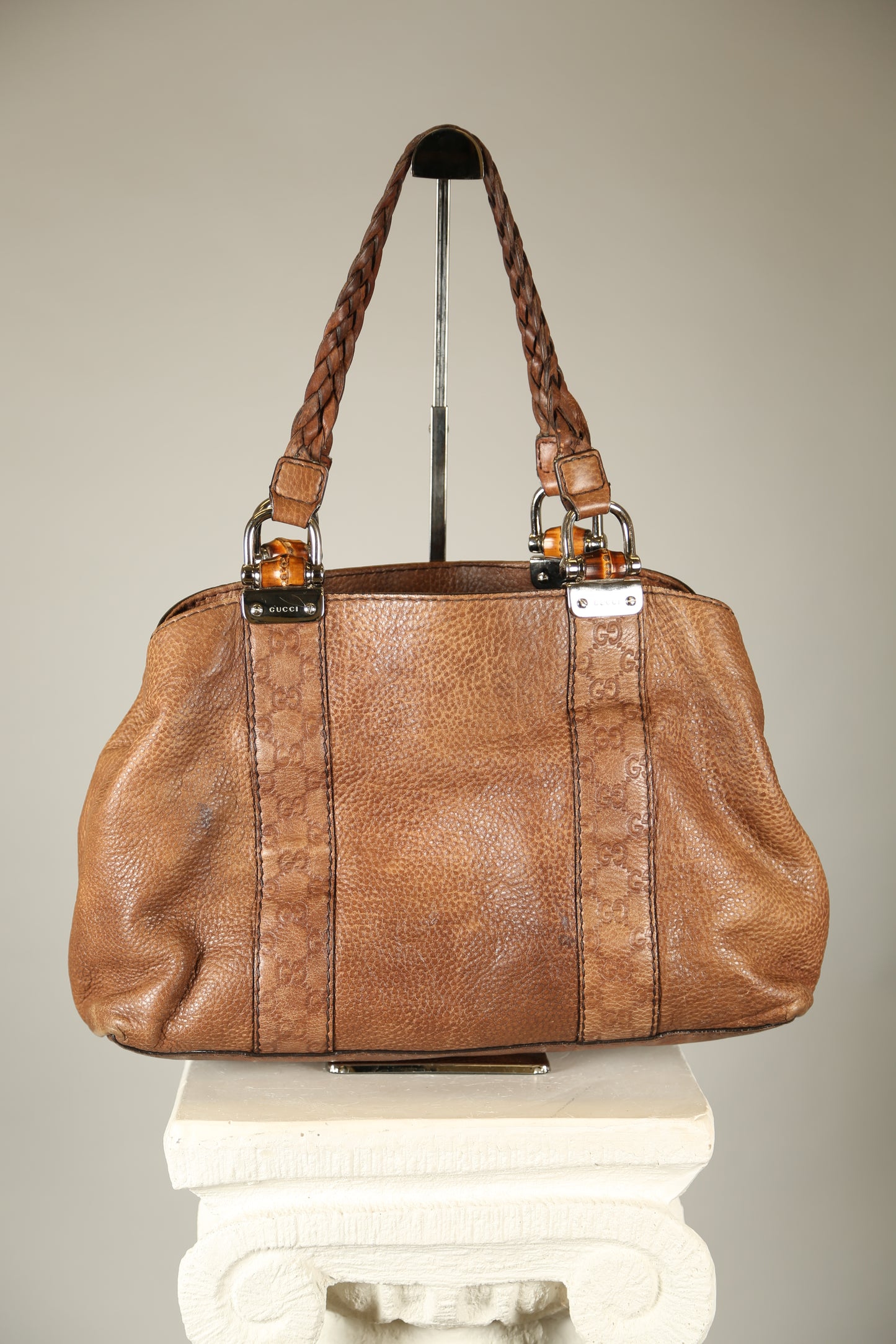 GUCCI Brown Leather Shoulder Bag