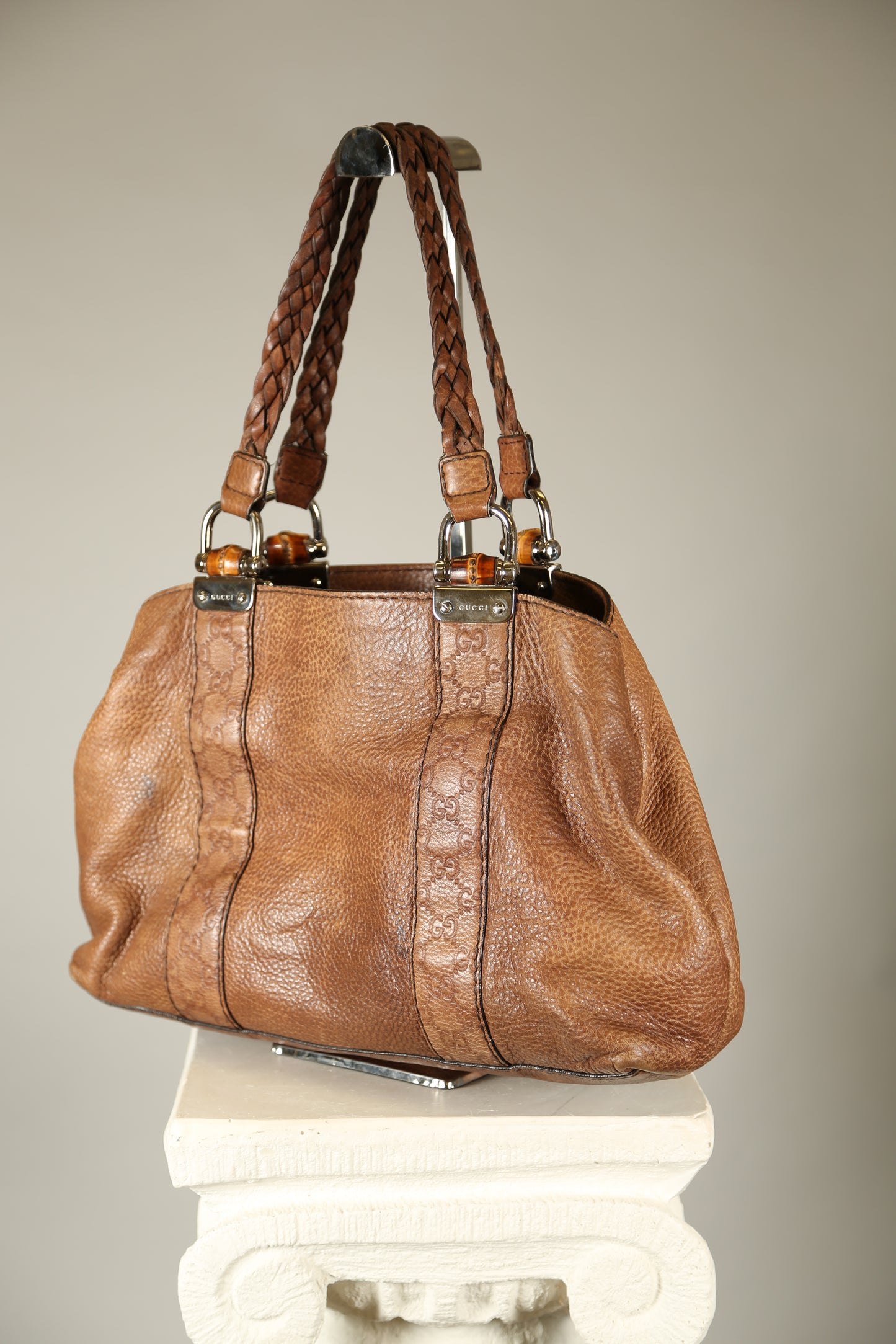 GUCCI Brown Leather Shoulder Bag