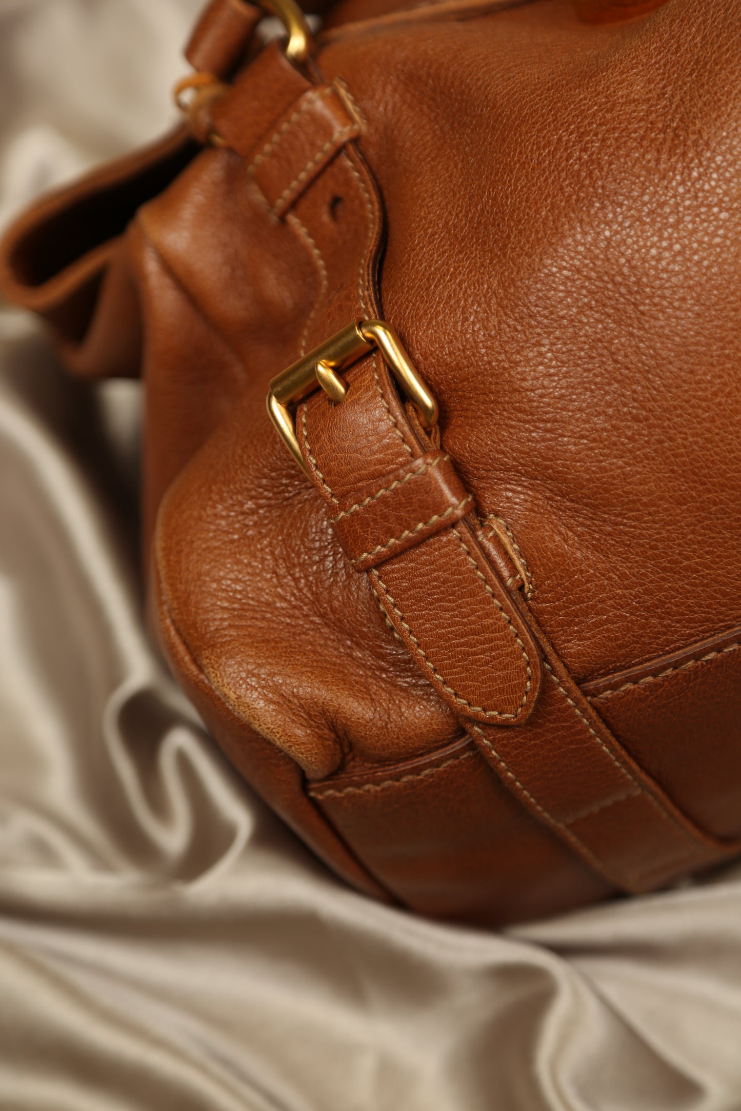 PRADA Cervo Brown Leather Shoulder bag