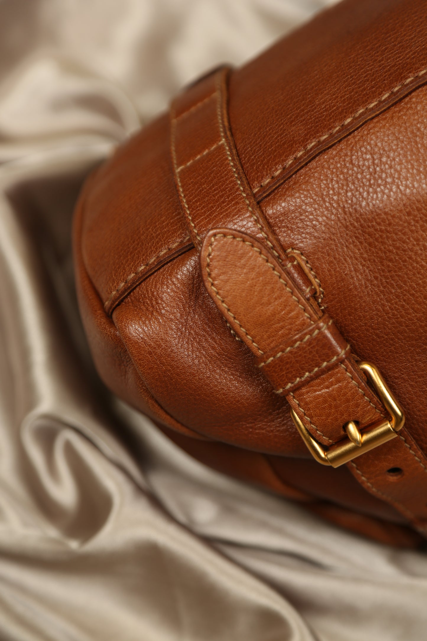 PRADA Cervo Brown Leather Shoulder bag