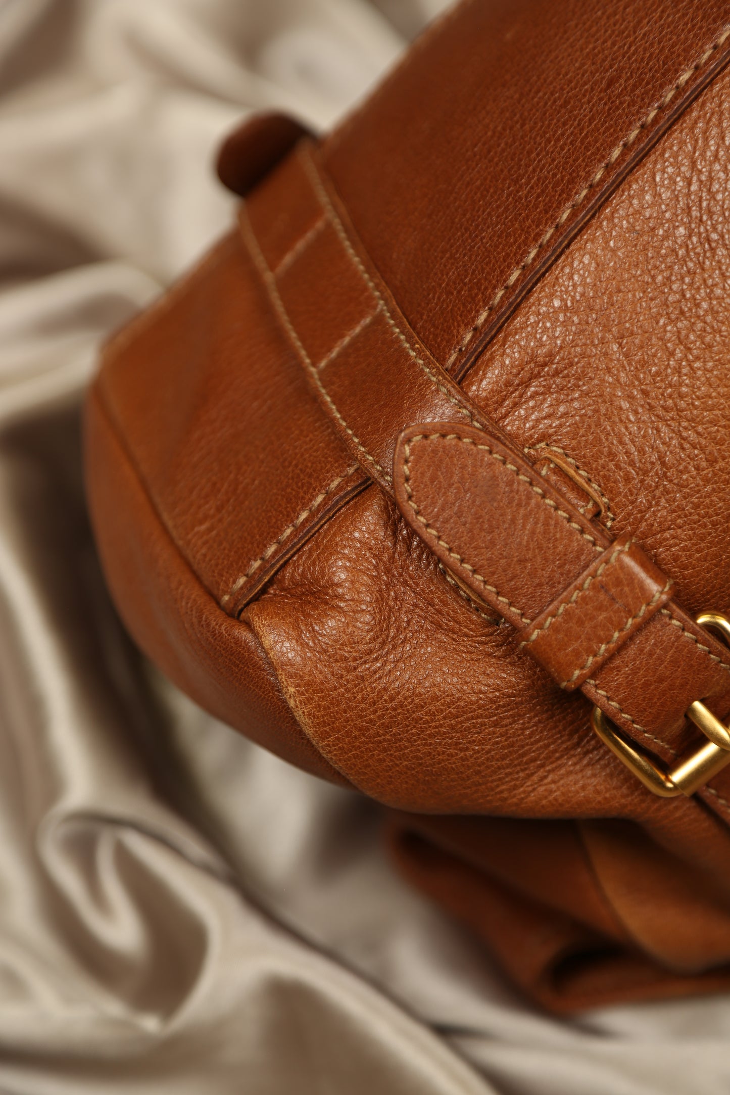 PRADA Cervo Brown Leather Shoulder bag