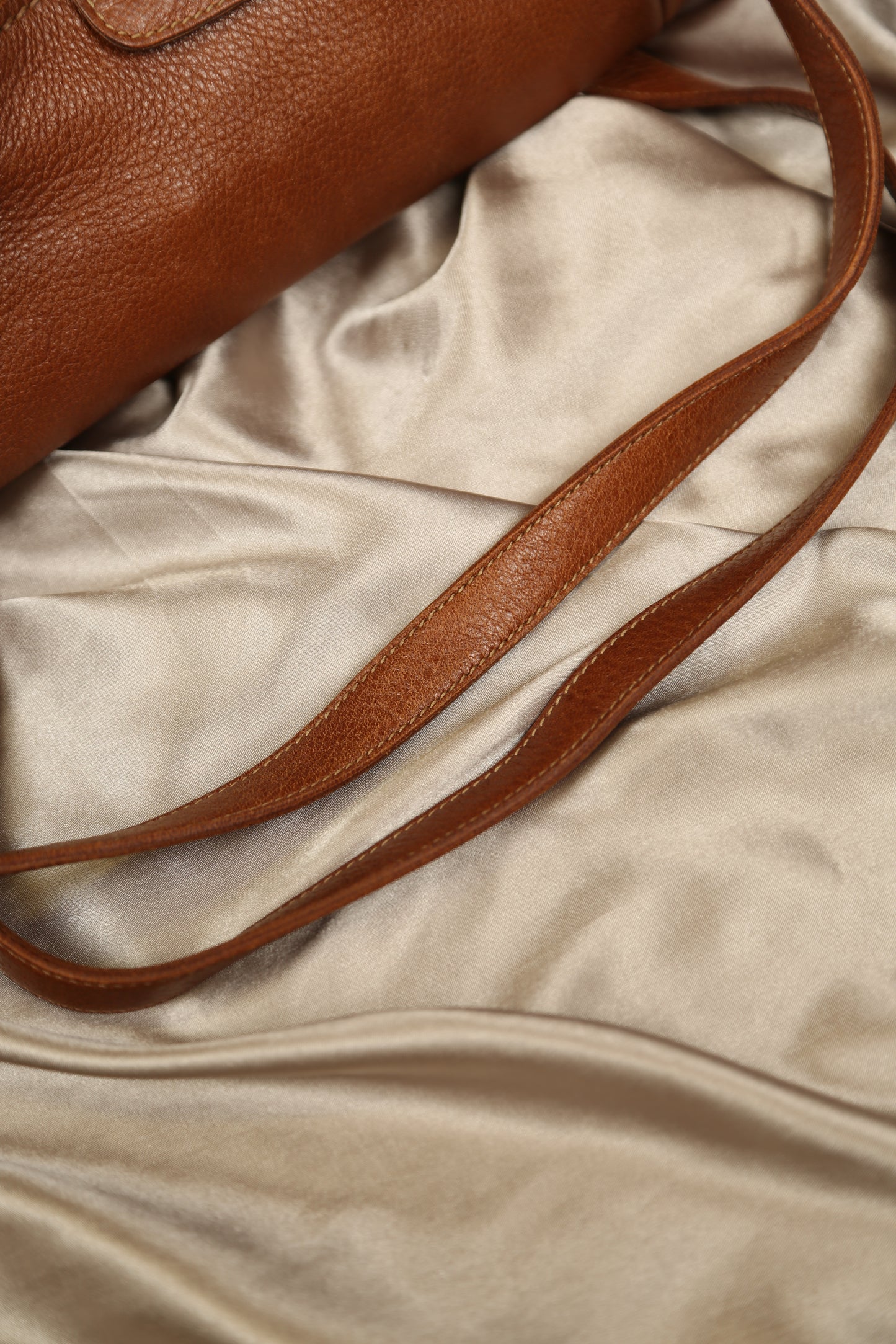 PRADA Cervo Brown Leather Shoulder bag