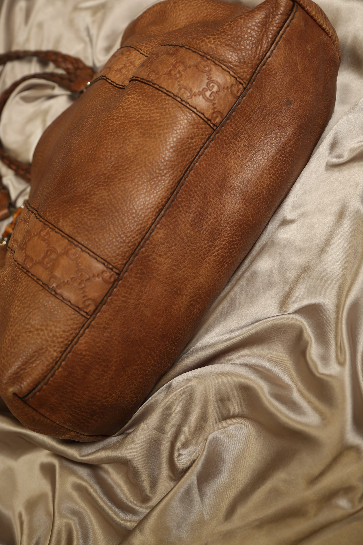 GUCCI Brown Leather Shoulder Bag