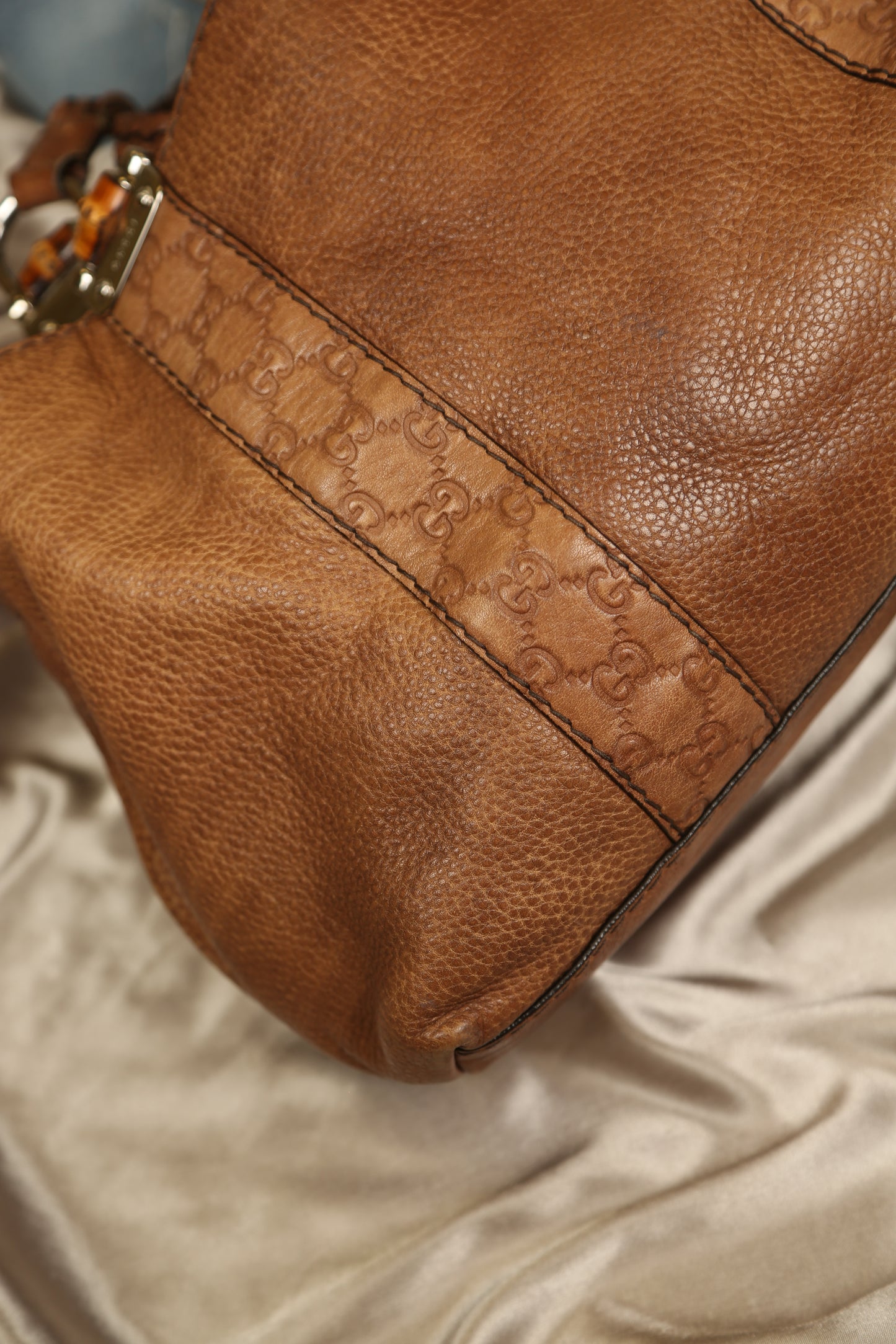 GUCCI Brown Leather Shoulder Bag