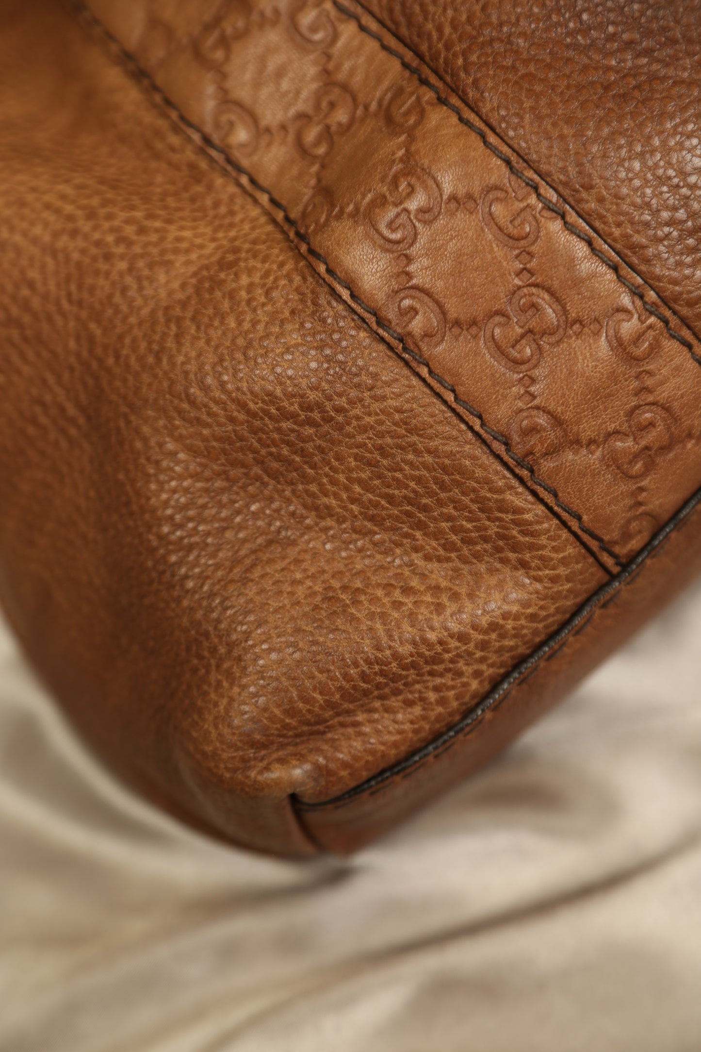 GUCCI Brown Leather Shoulder Bag