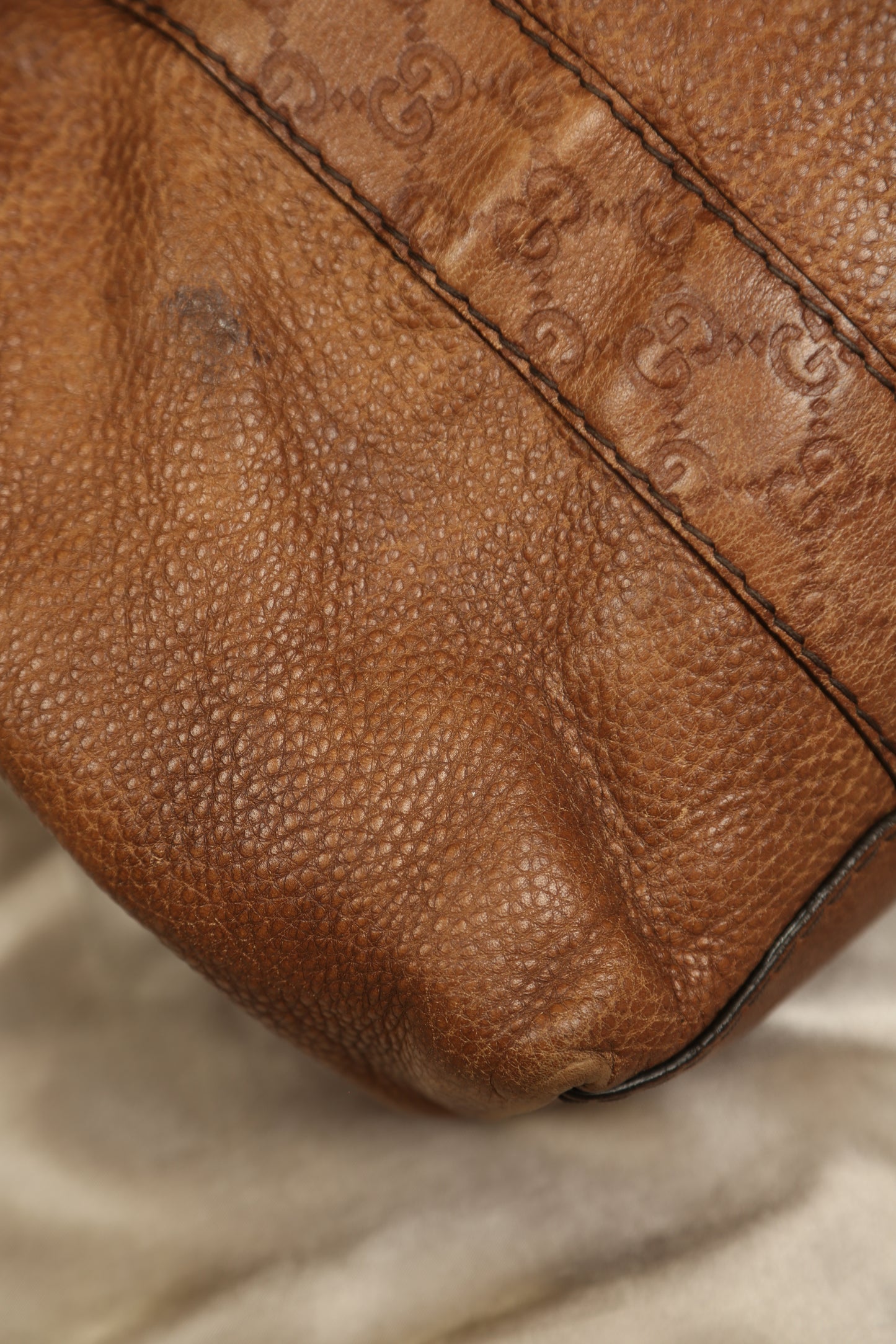 GUCCI Brown Leather Shoulder Bag