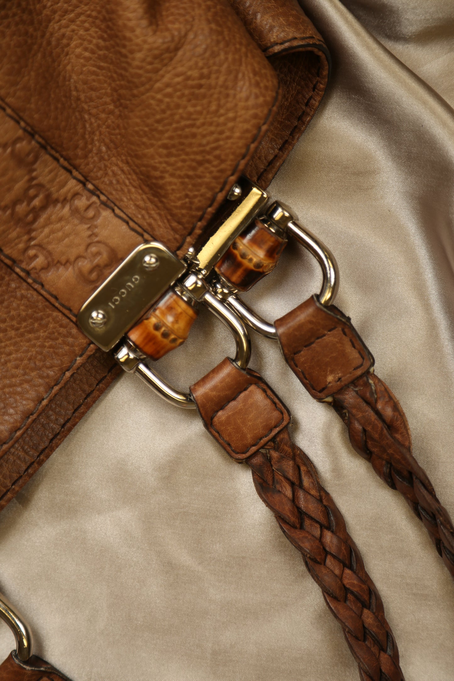 GUCCI Brown Leather Shoulder Bag
