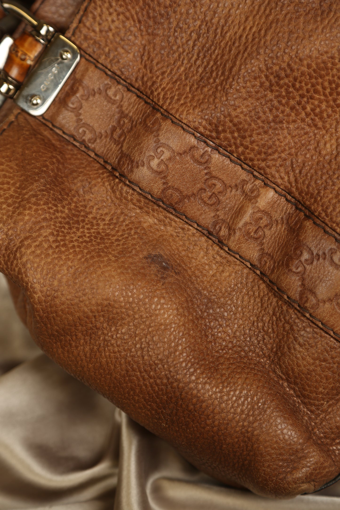 GUCCI Brown Leather Shoulder Bag