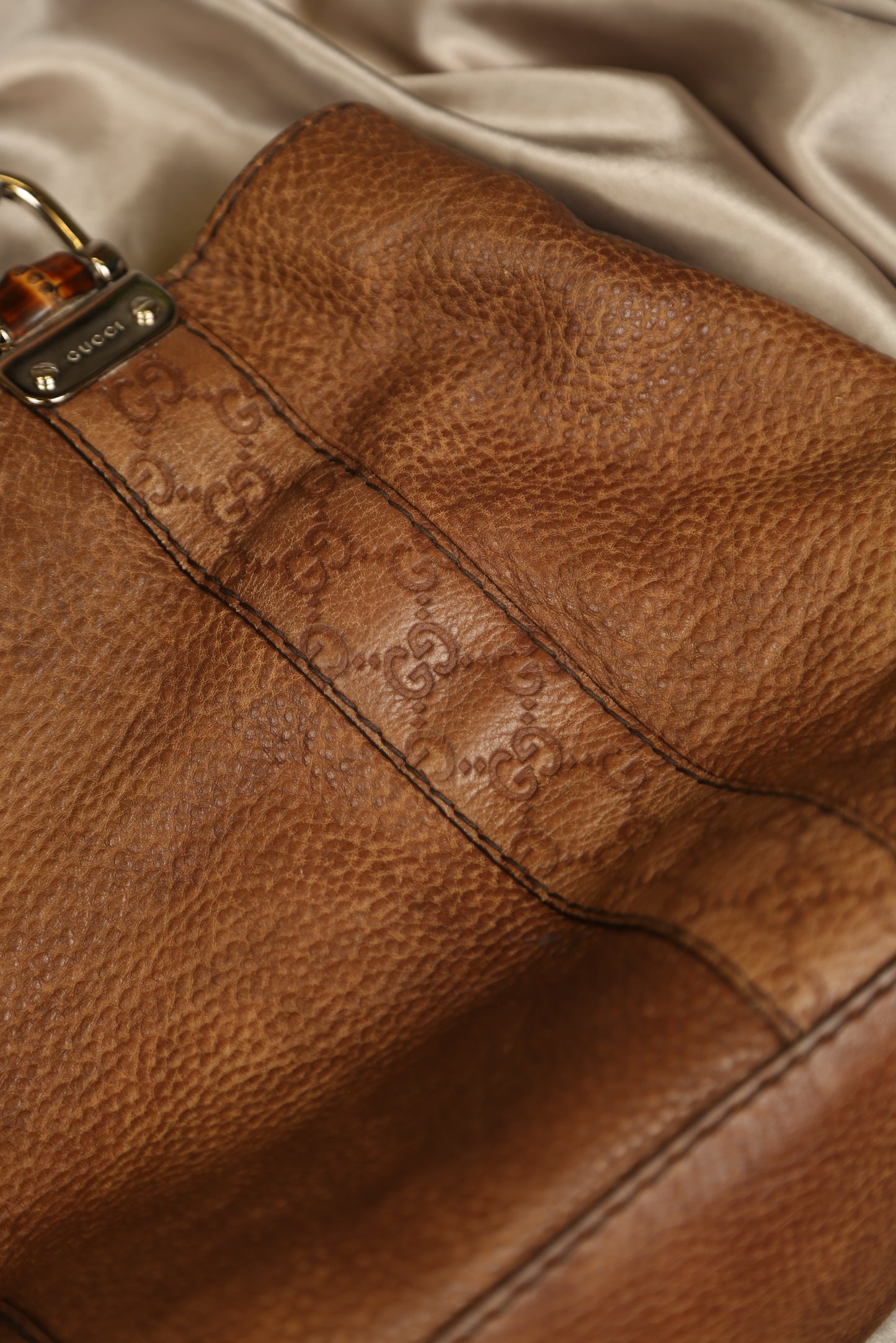 GUCCI Brown Leather Shoulder Bag