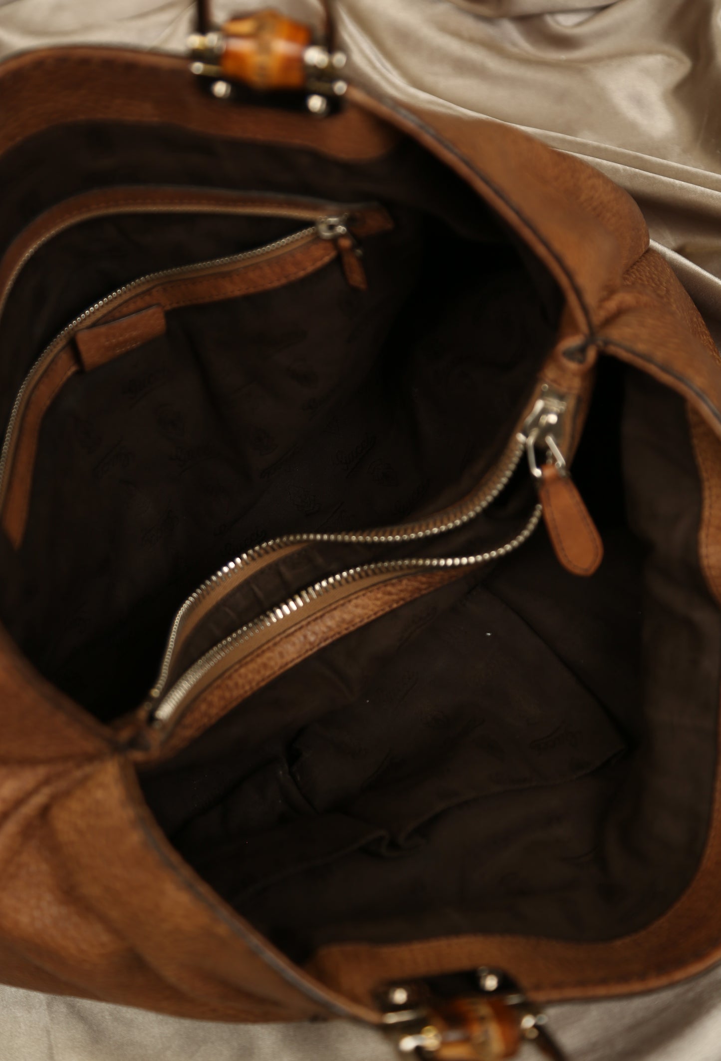GUCCI Brown Leather Shoulder Bag