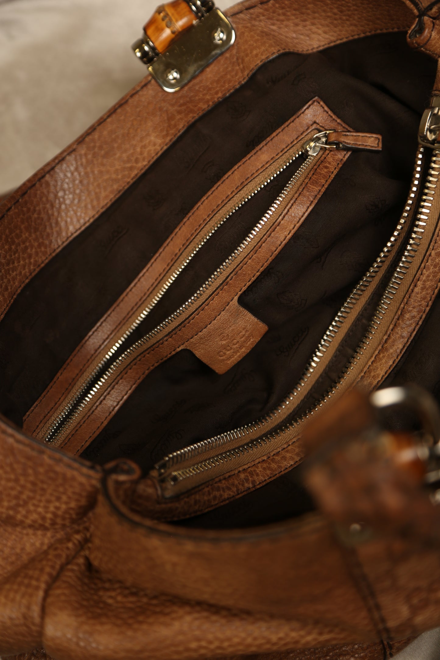 GUCCI Brown Leather Shoulder Bag
