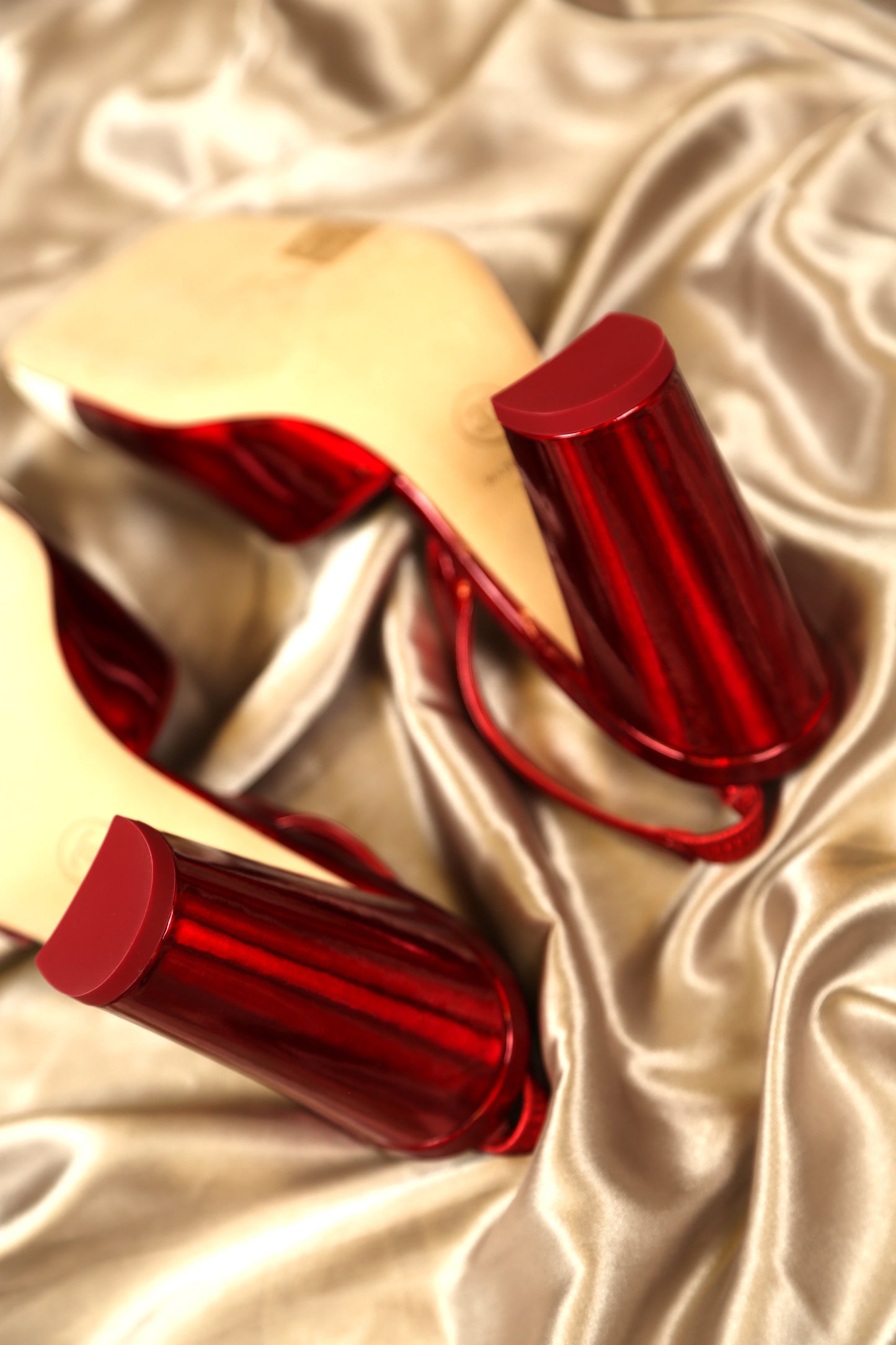 CHANEL  Red & Ivory Slingbacks