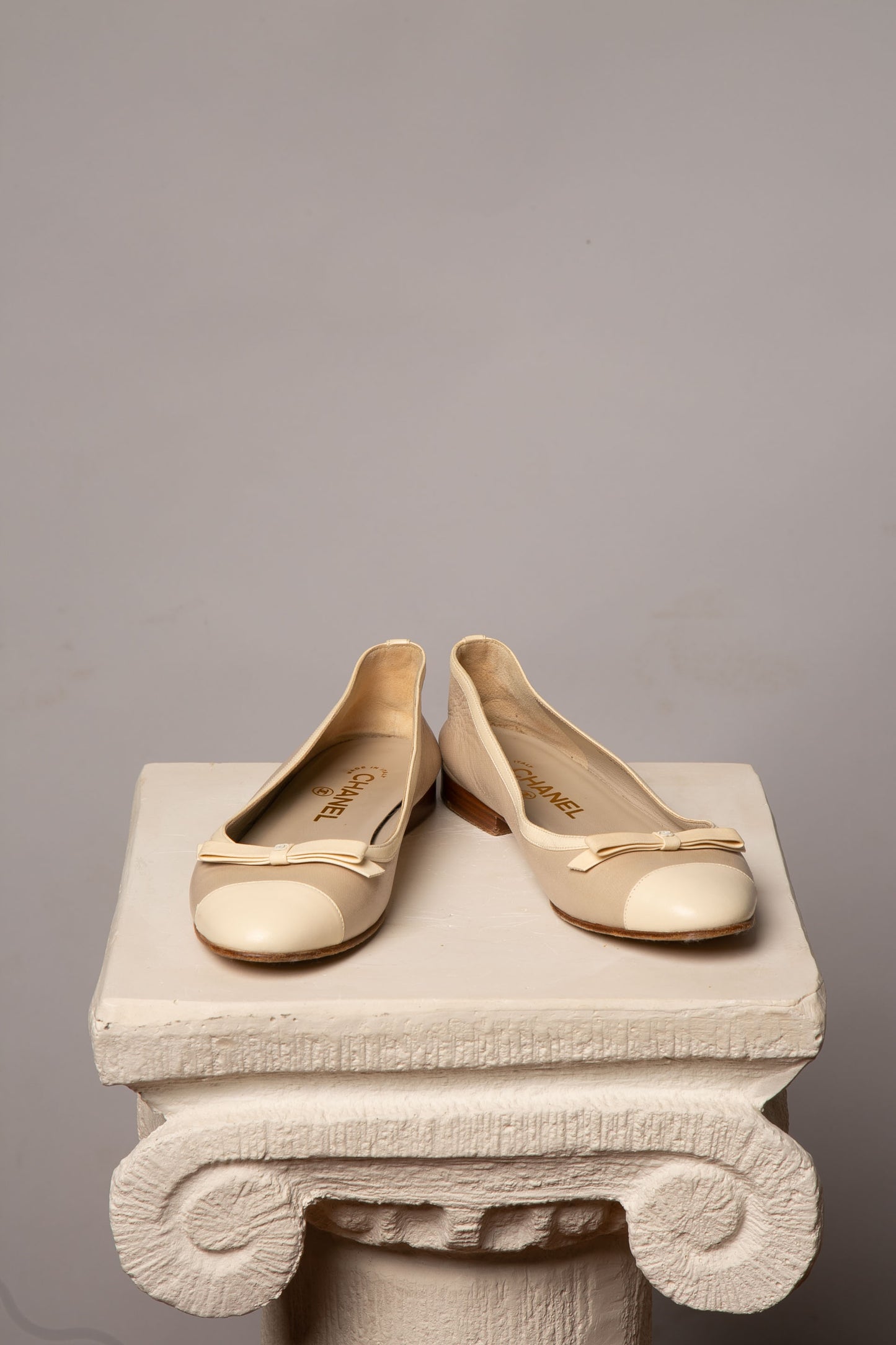 Extremely Rare CHANEL Beige Ballet Flats