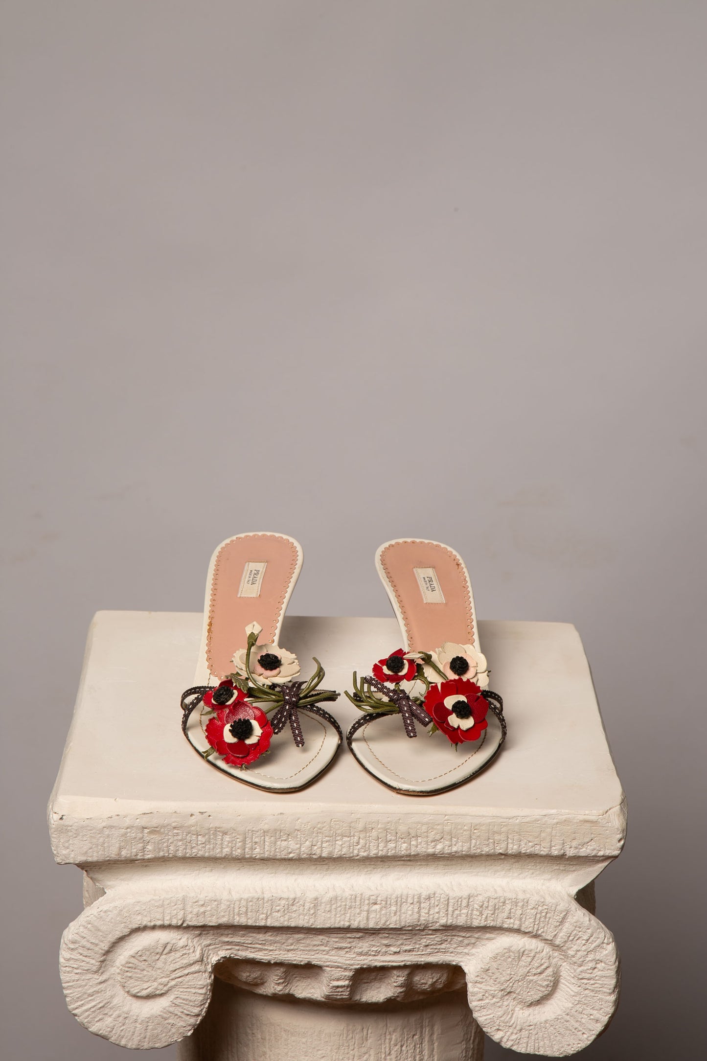 Very Rare PRADA White Florals Sandals