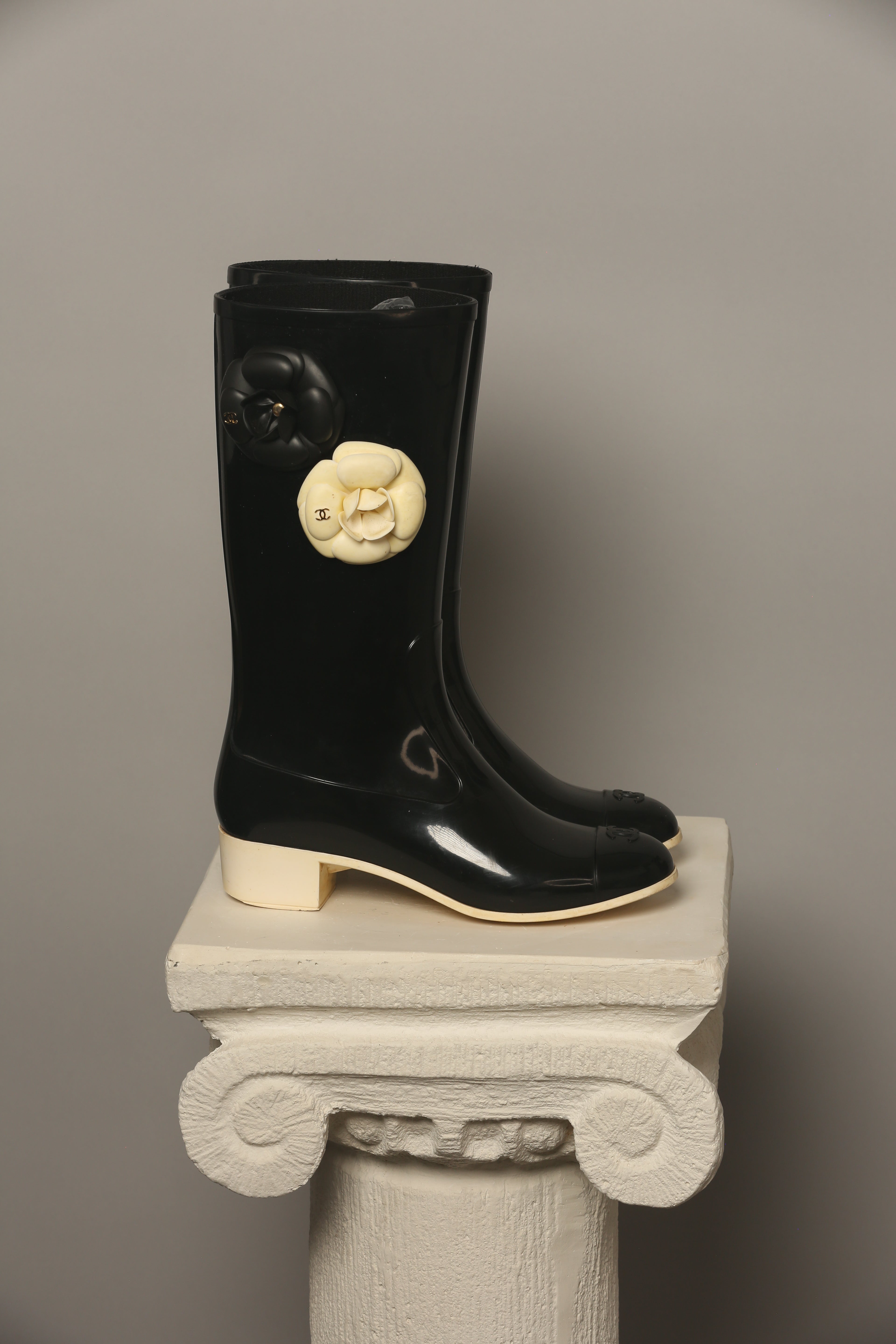 Chanel on sale rain boots