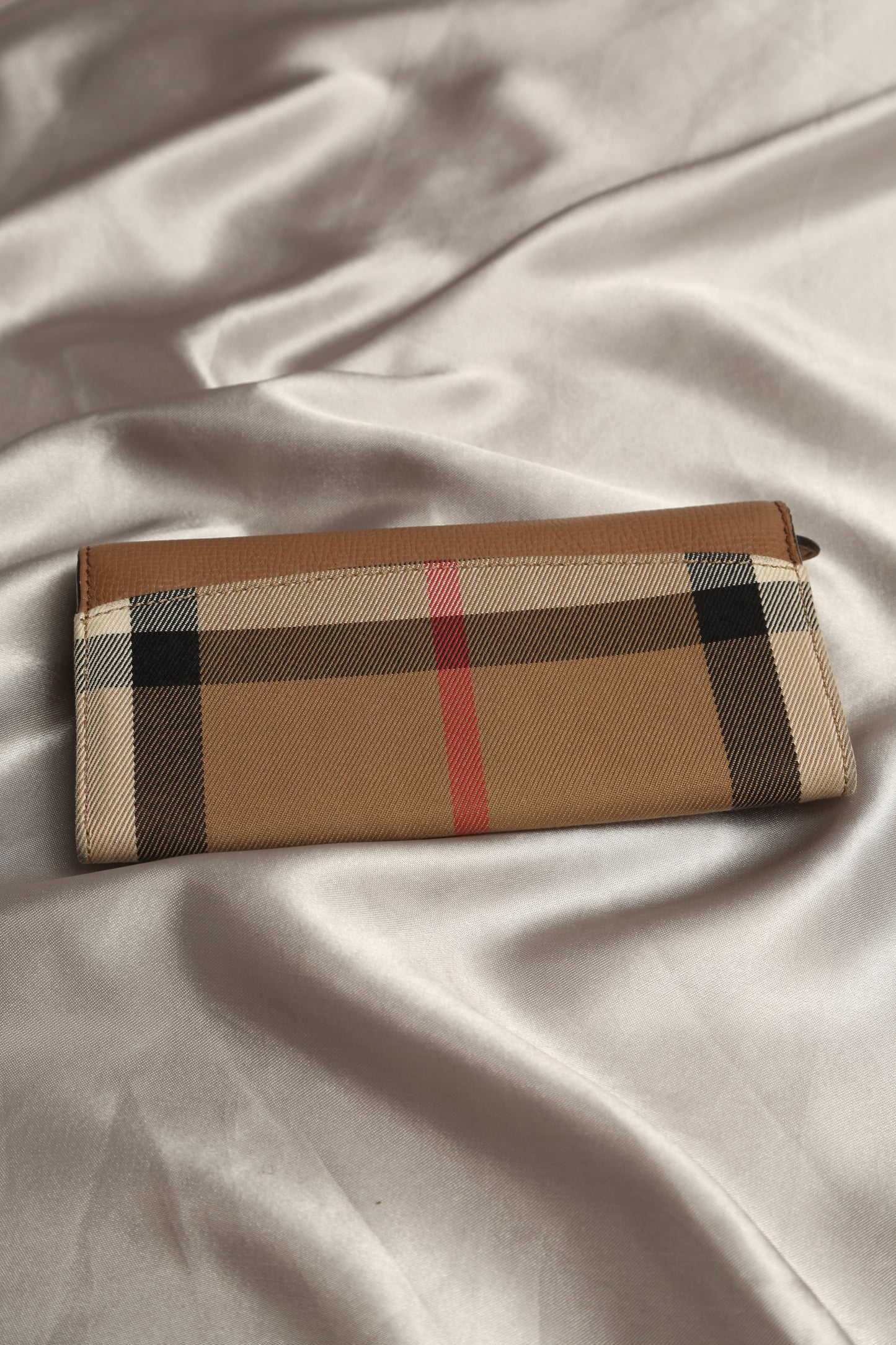 BURBERRY House Check and Leather Continental Wallet