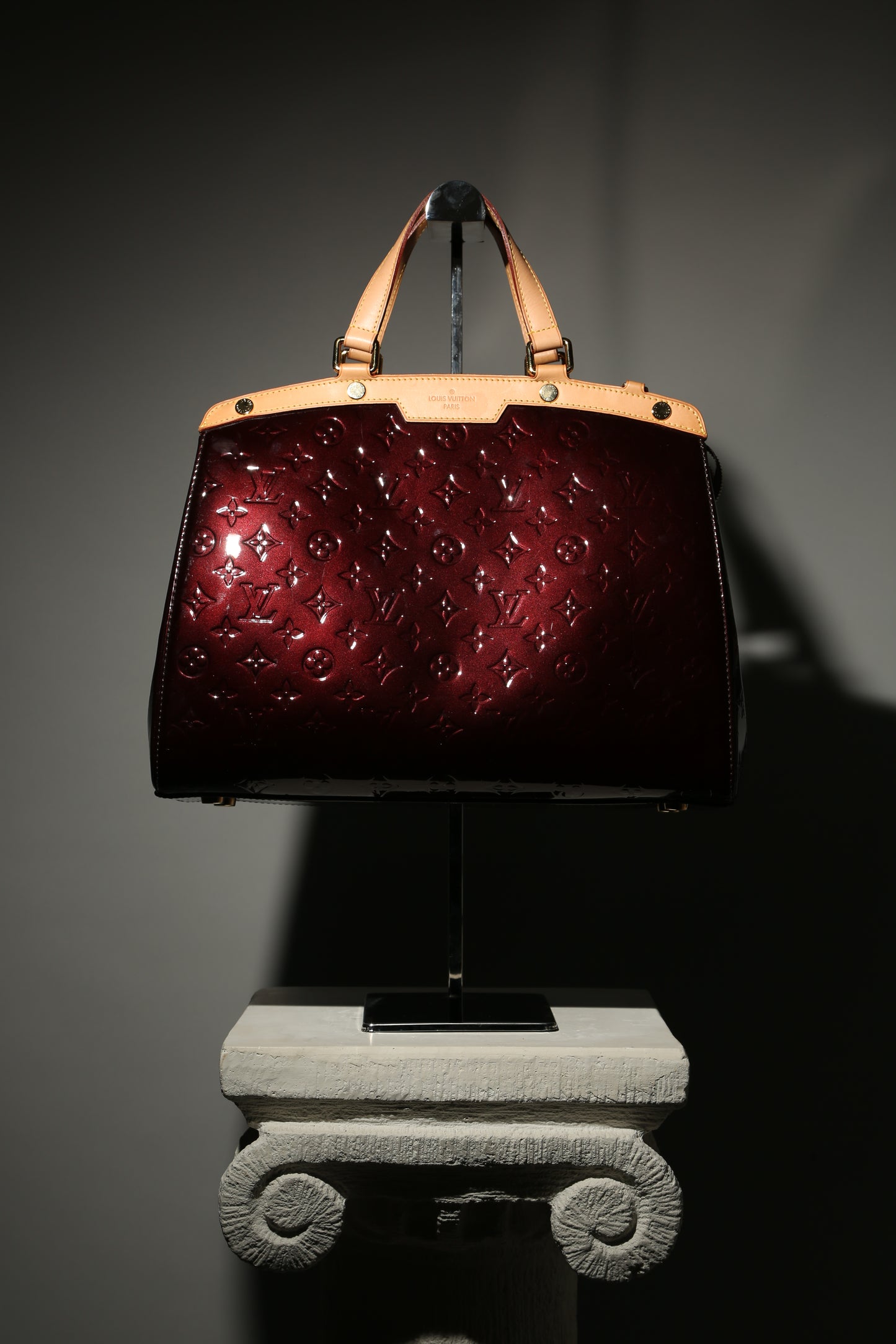 LOUIS VUITTON Amarante Monogram Vernis Brea GM Bag