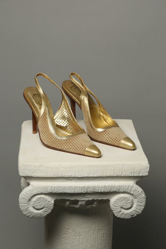 Gold D&G Slingback