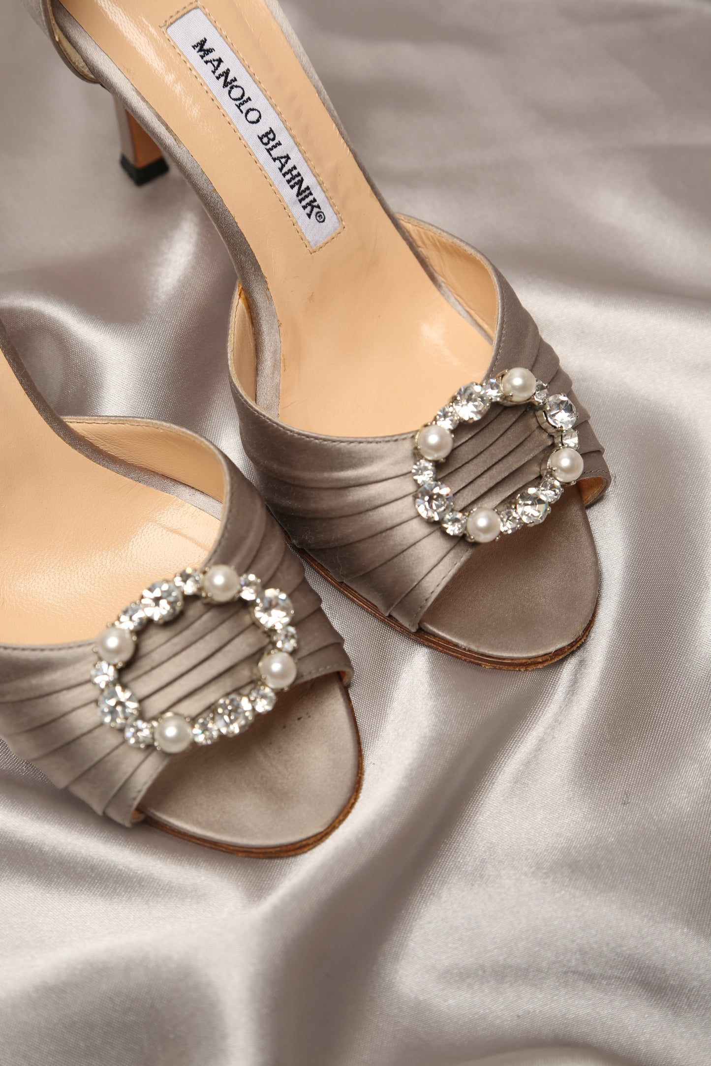 MANOLO BLAHNIK Silver Sandals
