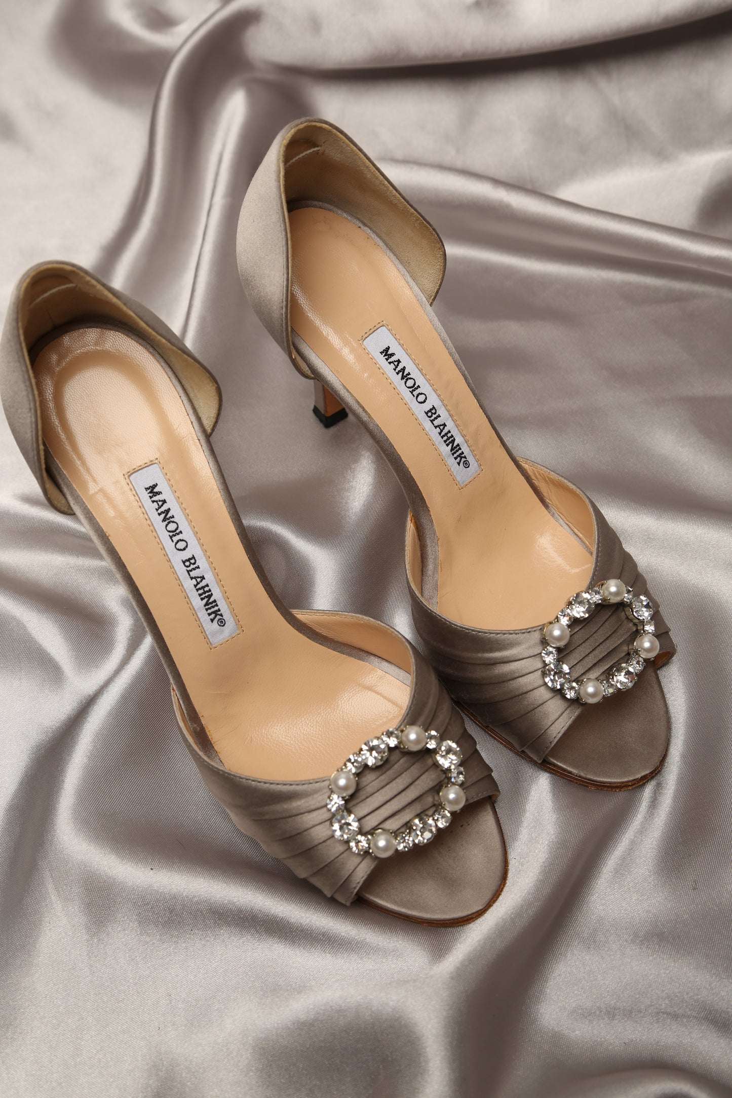 MANOLO BLAHNIK Silver Sandals