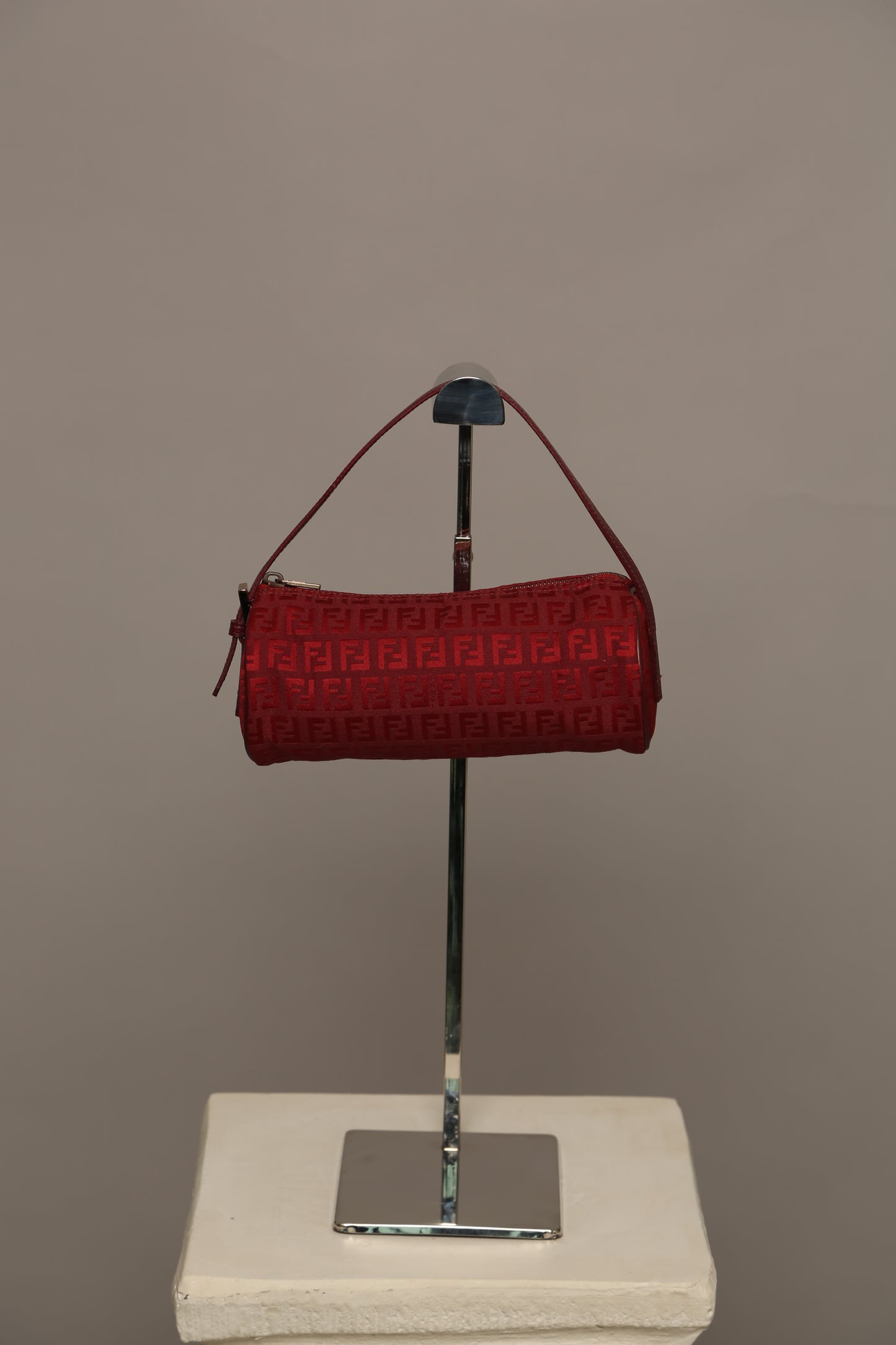 Rare FENDI Zucchino Barrel Pochette Red