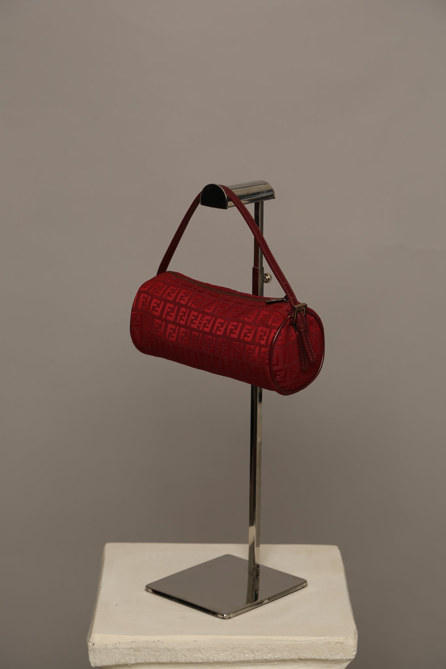 Rare FENDI Zucchino Barrel Pochette Red