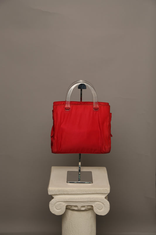 Rare Red Prada Nylon Tote Bag