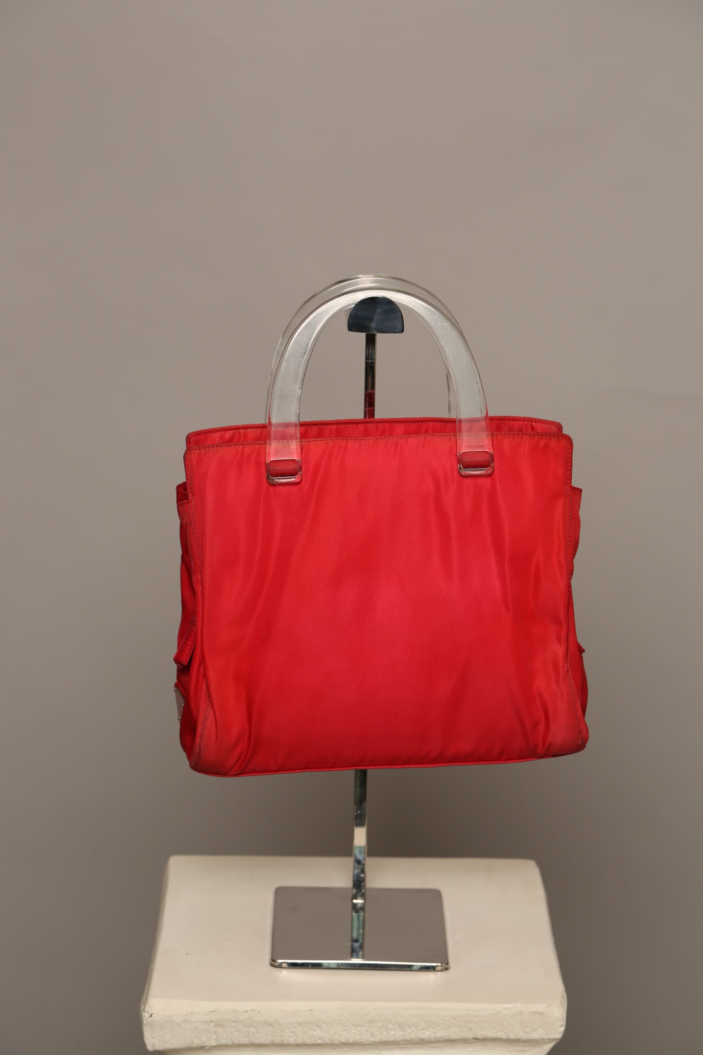 Rare Red Prada Nylon Tote Bag