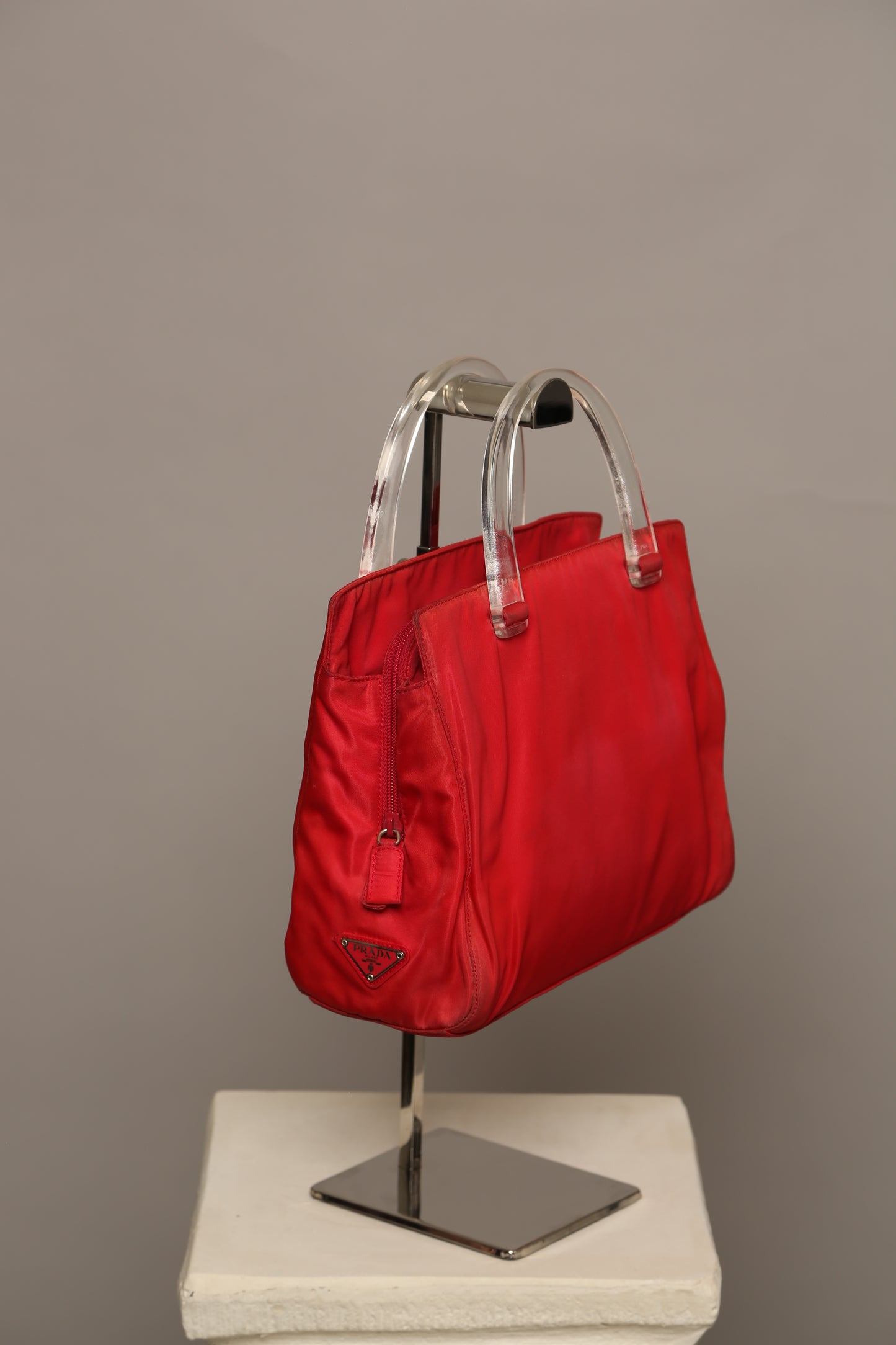 Rare Red Prada Nylon Tote Bag