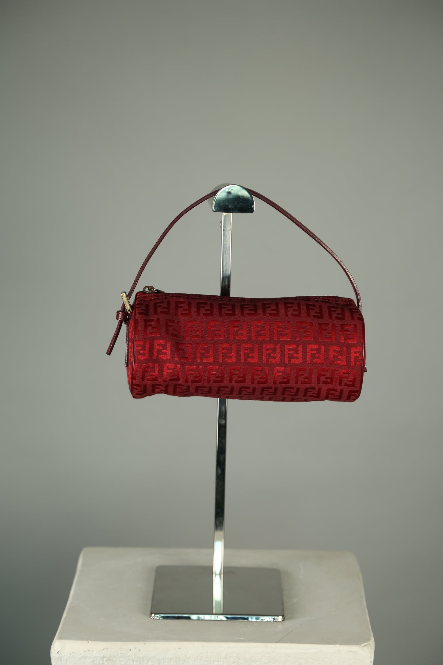 Rare FENDI Zucchino Barrel Pochette Red