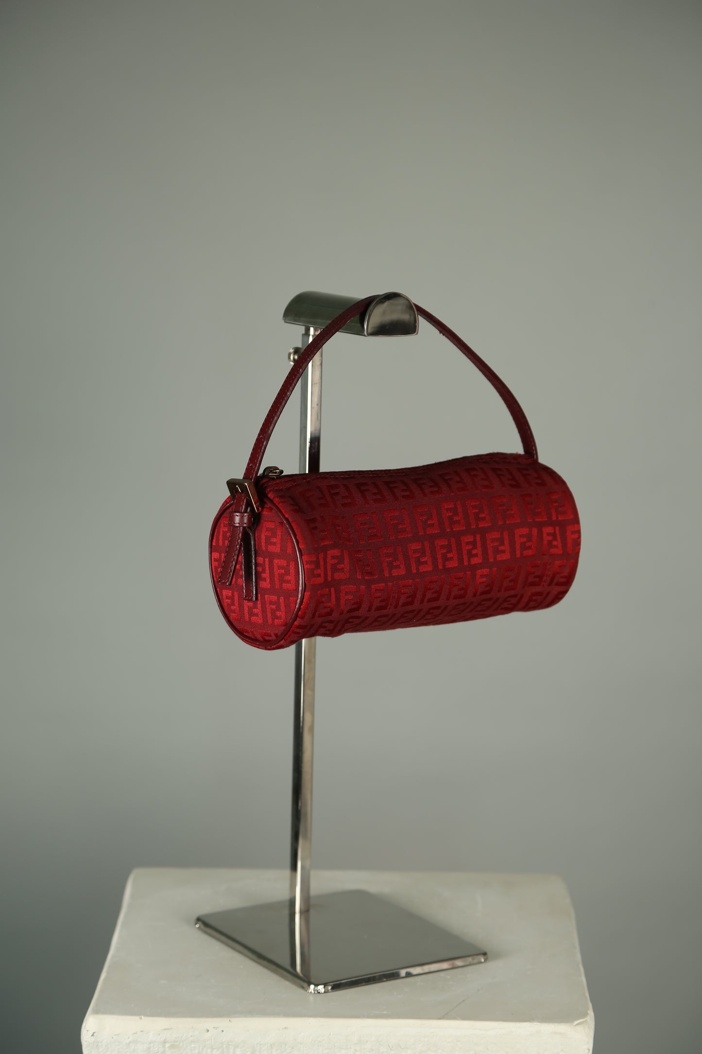 Rare FENDI Zucchino Barrel Pochette Red