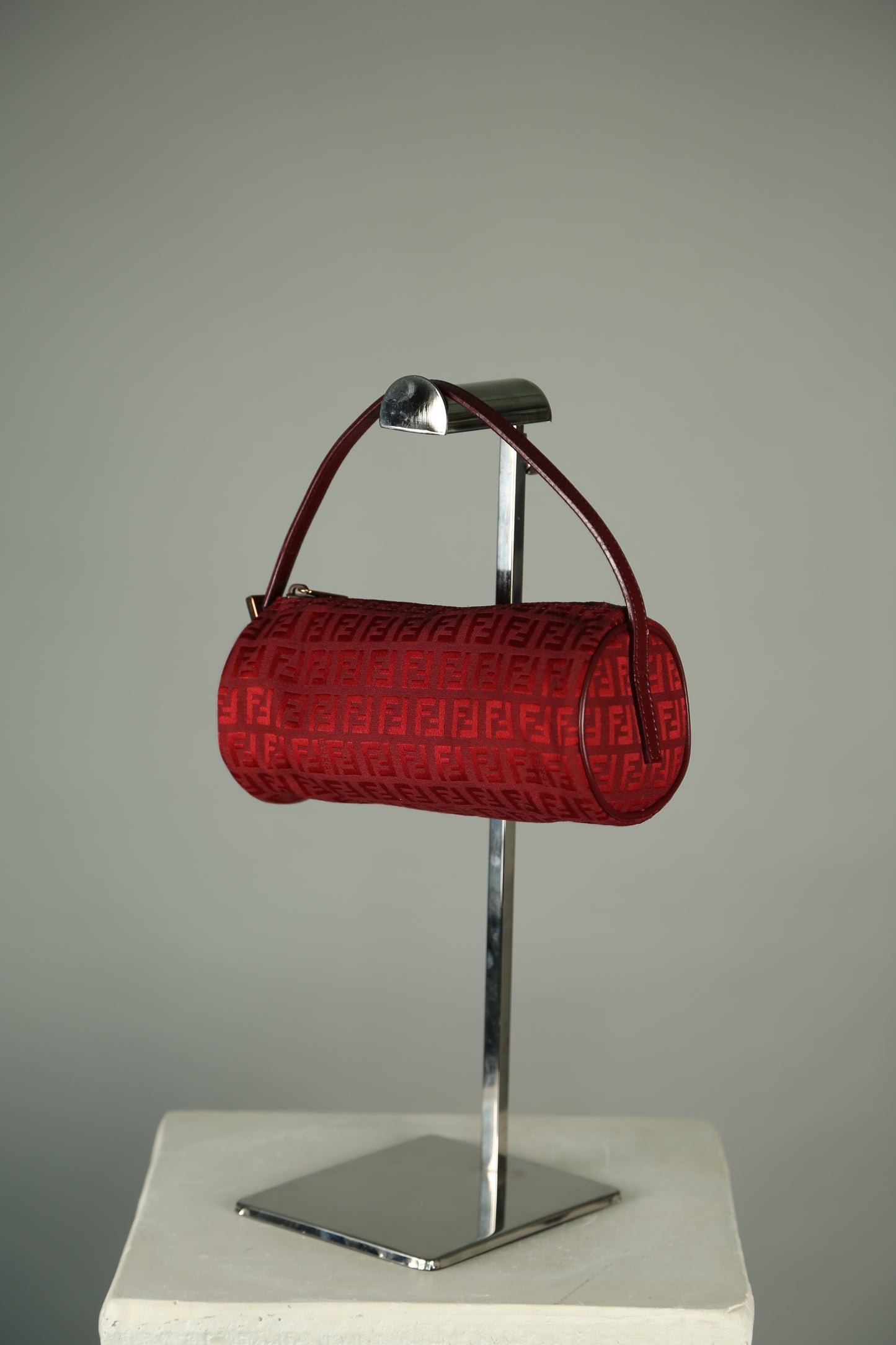 Rare FENDI Zucchino Barrel Pochette Red