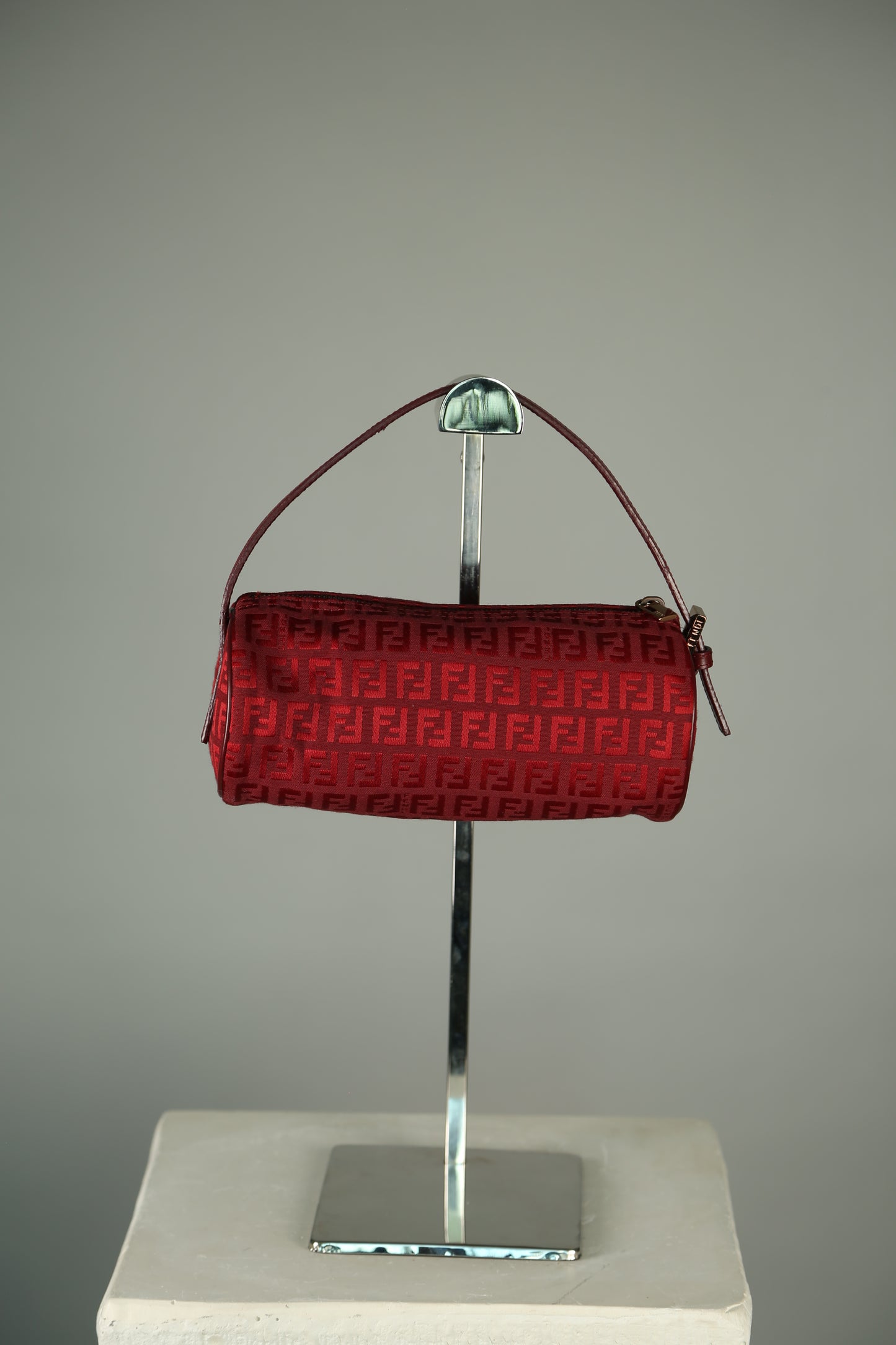 Rare FENDI Zucchino Barrel Pochette Red