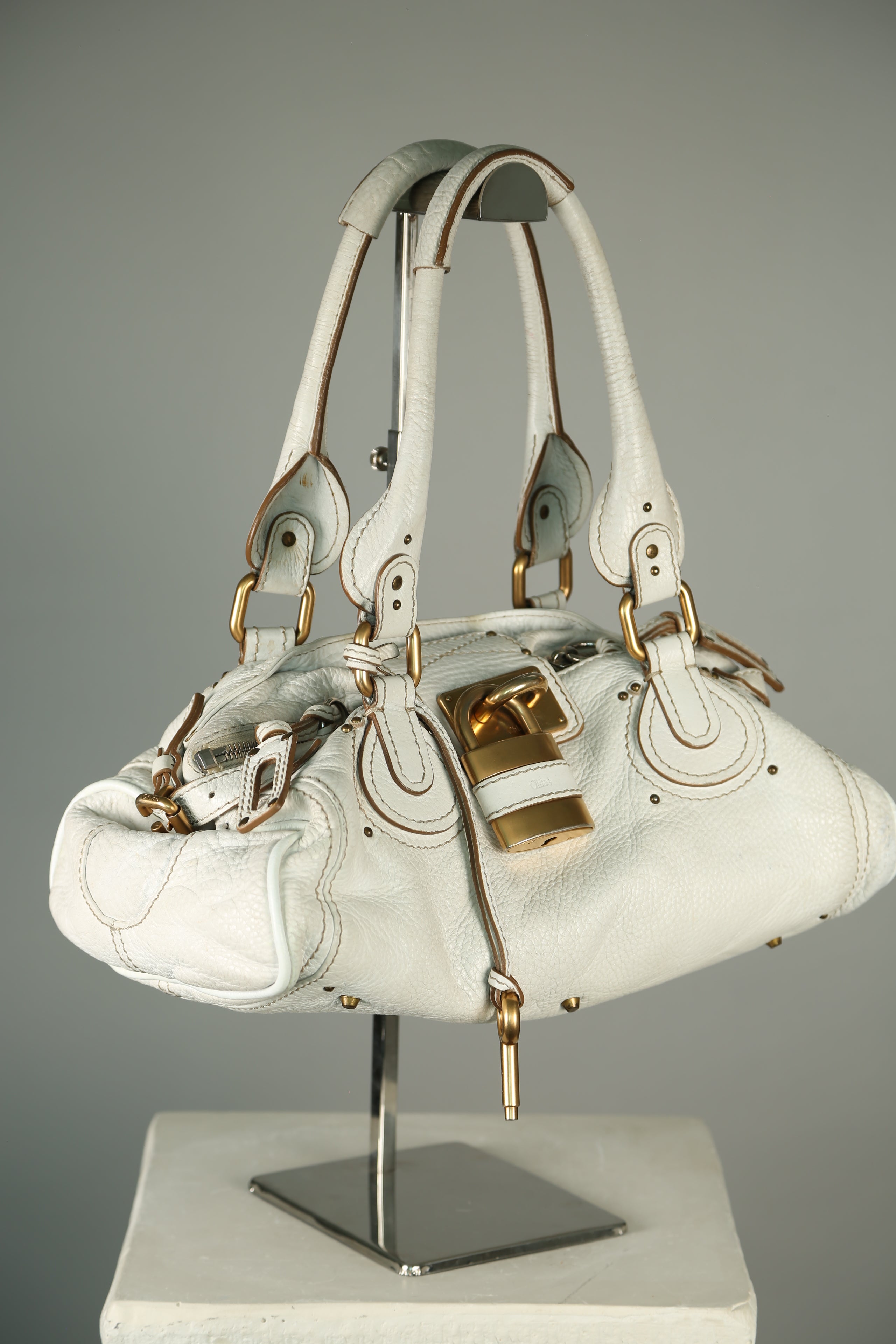 CHLOE Paddington Shoulder Bag White – Vintylux