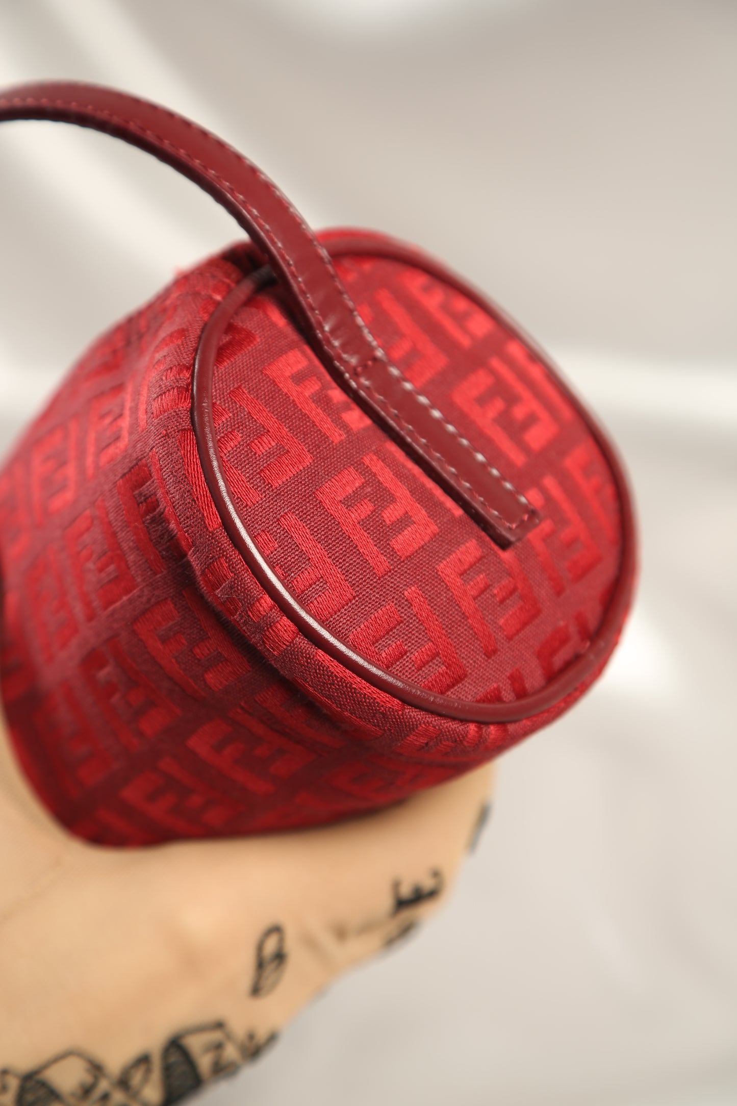 Rare FENDI Zucchino Barrel Pochette Red