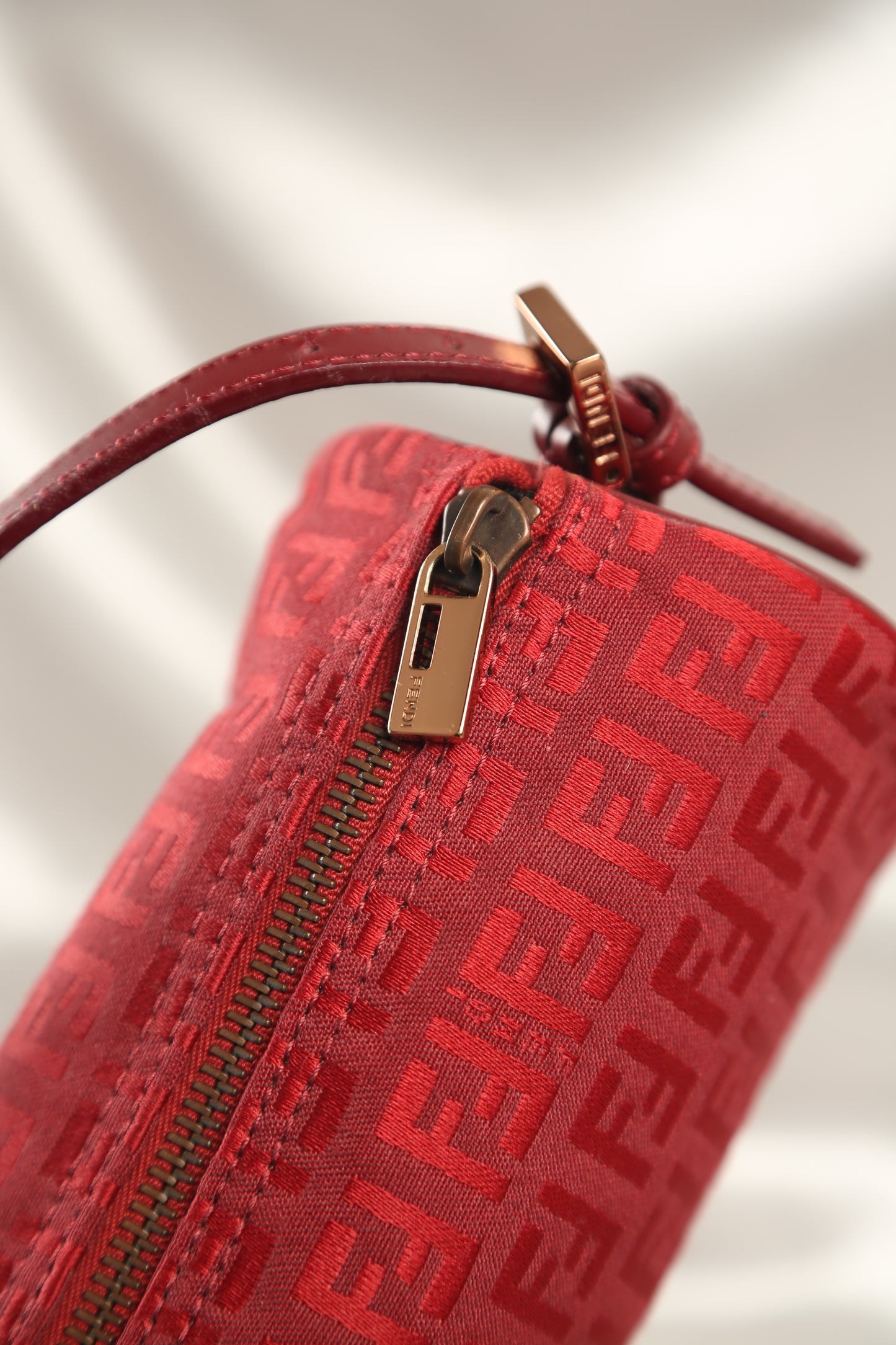 Rare FENDI Zucchino Barrel Pochette Red